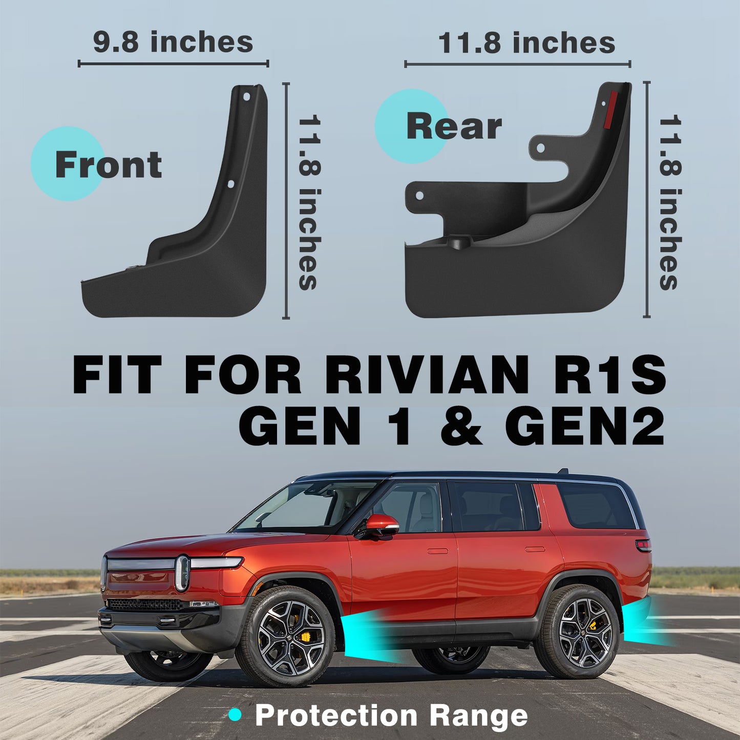 Mud Flaps Compatible with R1S Set of 4 from BestEvMod