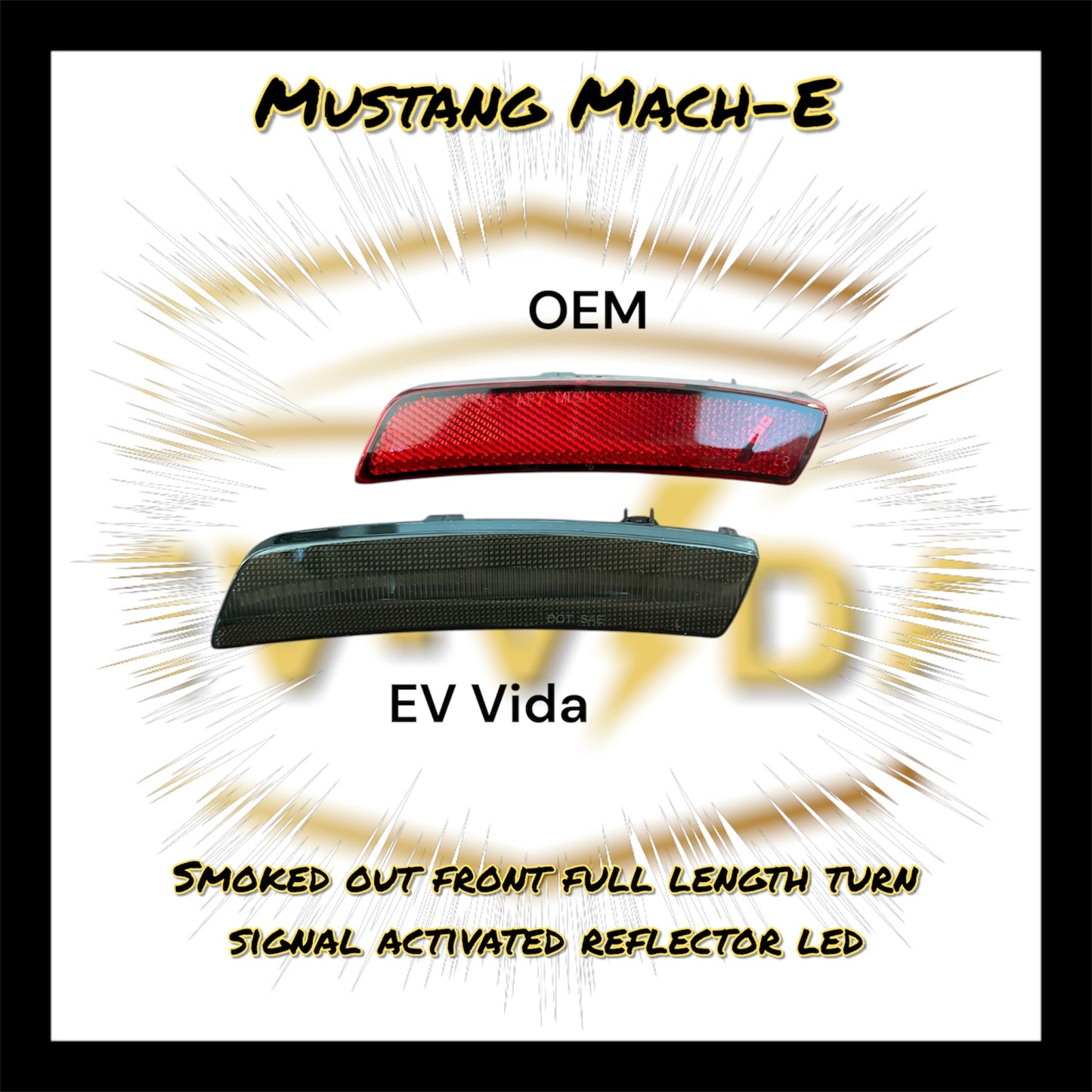 Mustang Mach-E Front Turn Signal Reflector (Set) and Rear Parking Light Reflector (Set)