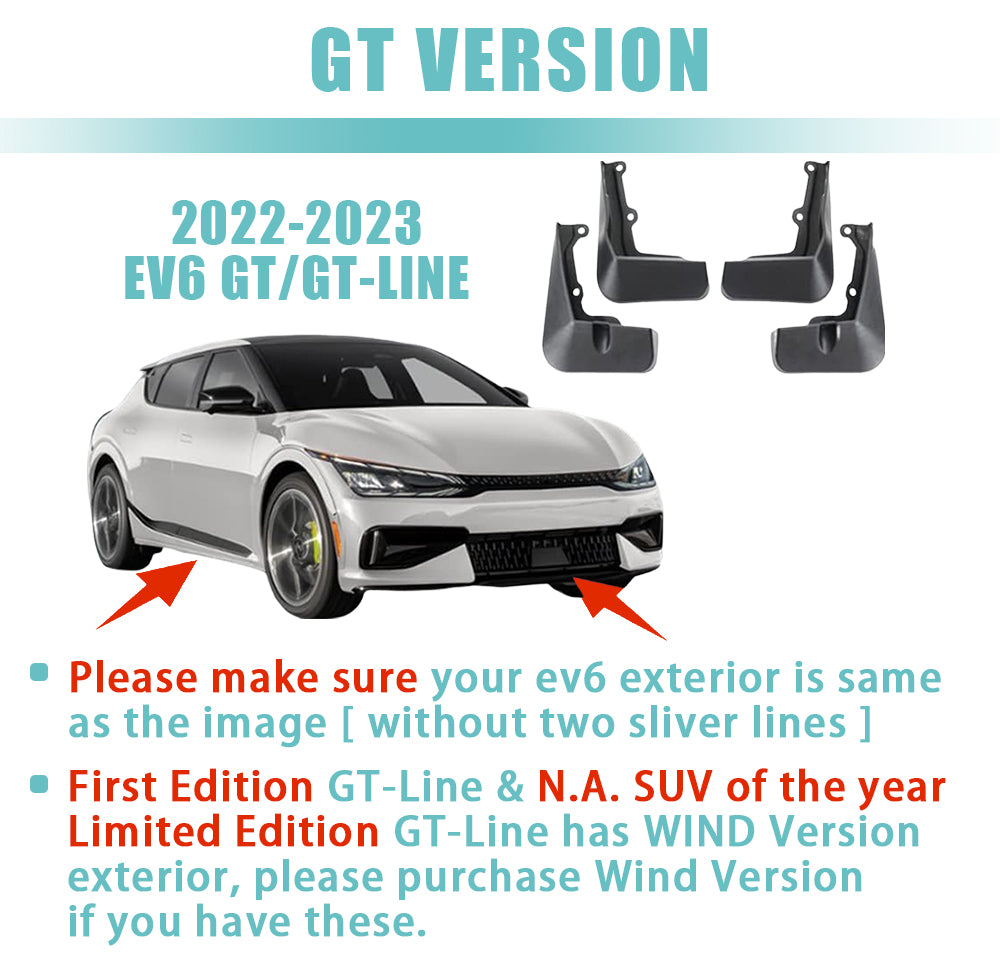 EV6 Mud Flaps Splash Guards (Set of 4) No Need to Drill Holes from BestEvMod