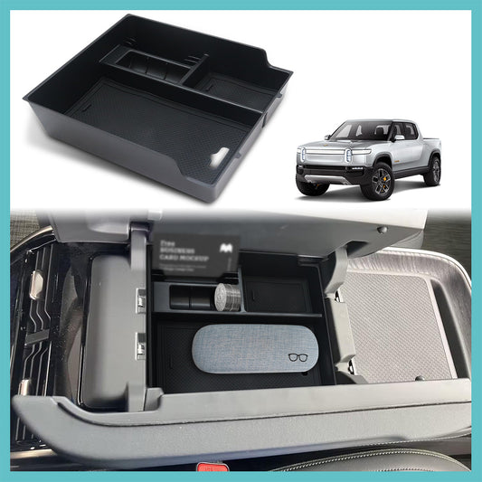 Compatible with Rivian R1T & Rivian R1S Accessories Tray Armrest Storage Box V2 from BestEvMod