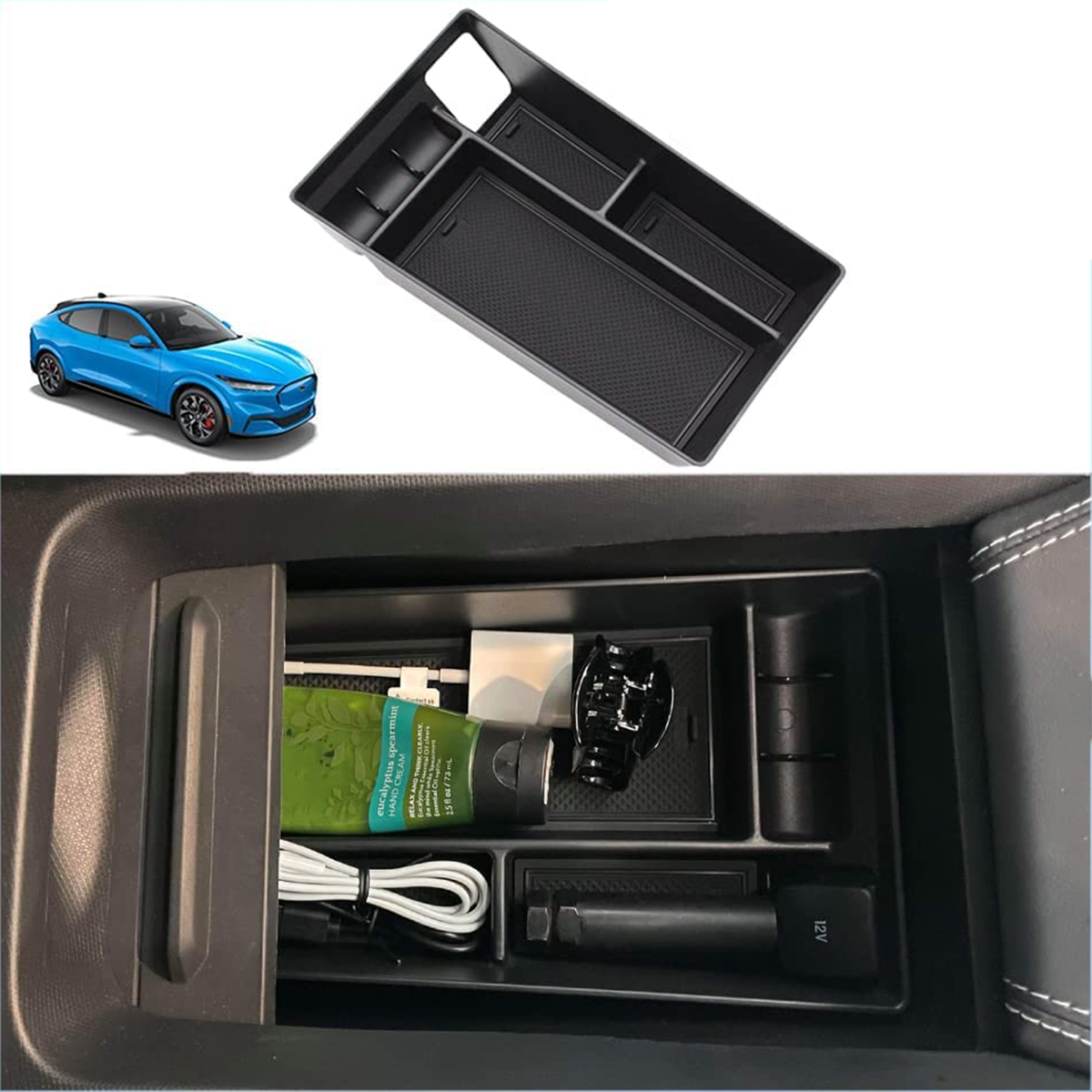 Mach E Armrest Console Organizer with coin organizer from AOSKonology