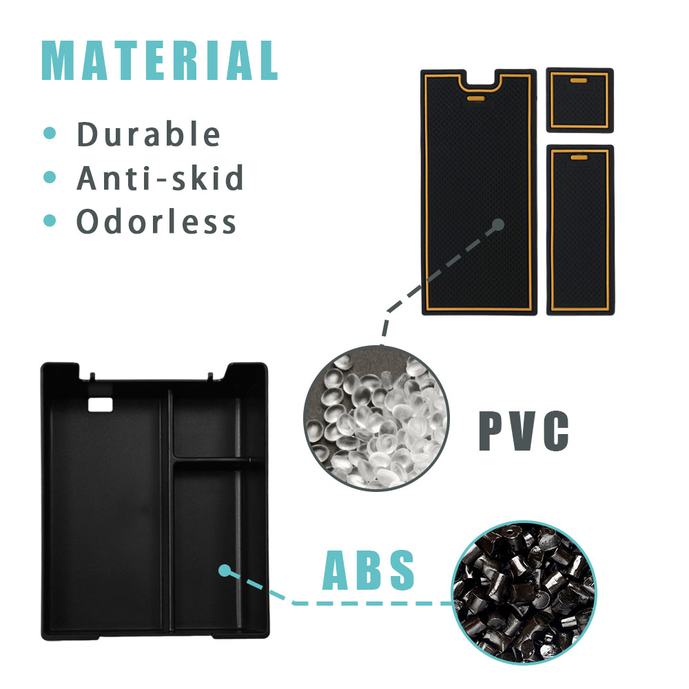 Compatible with Rivian R1T & Rivian R1S Accessories Tray Armrest Storage Box W/O Coin from BestEvMod