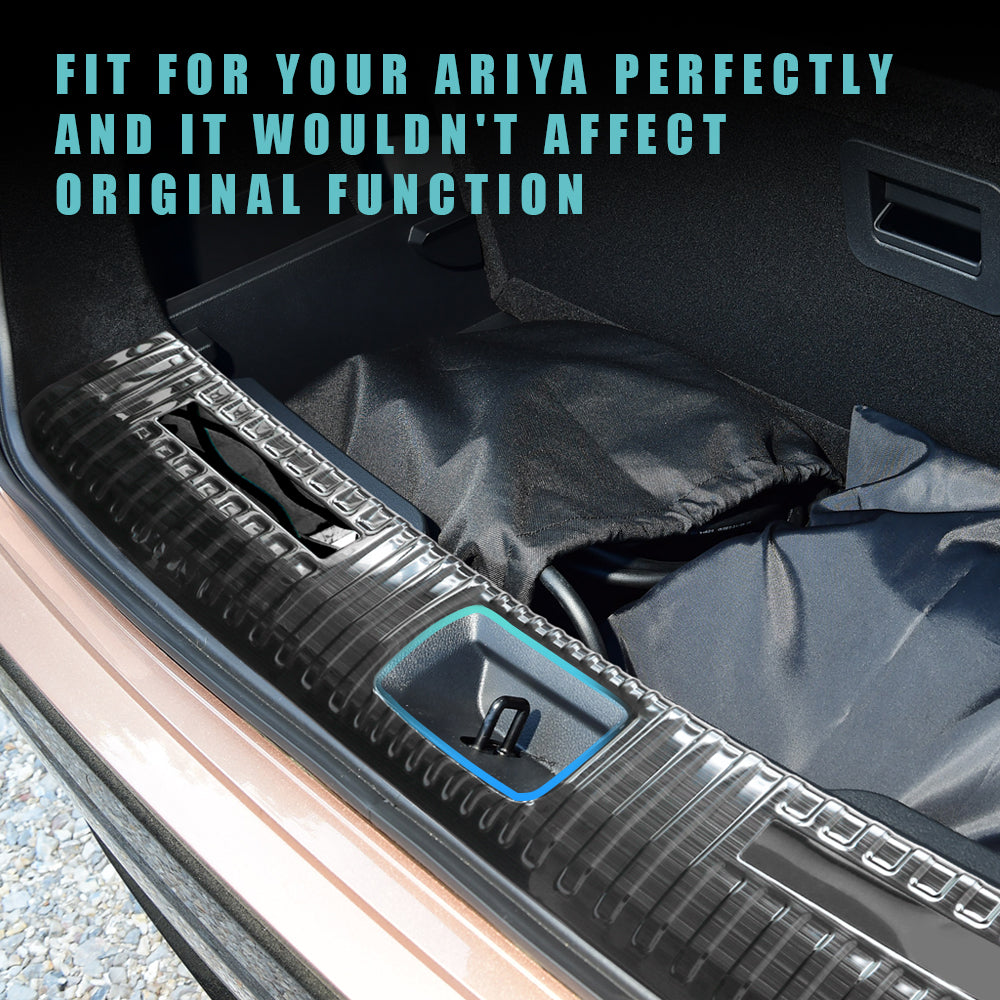 Ariya Rear Bumper & Trunk Sill Cover Protector Stainless Steel Bumper Guards Black from BestEvMod