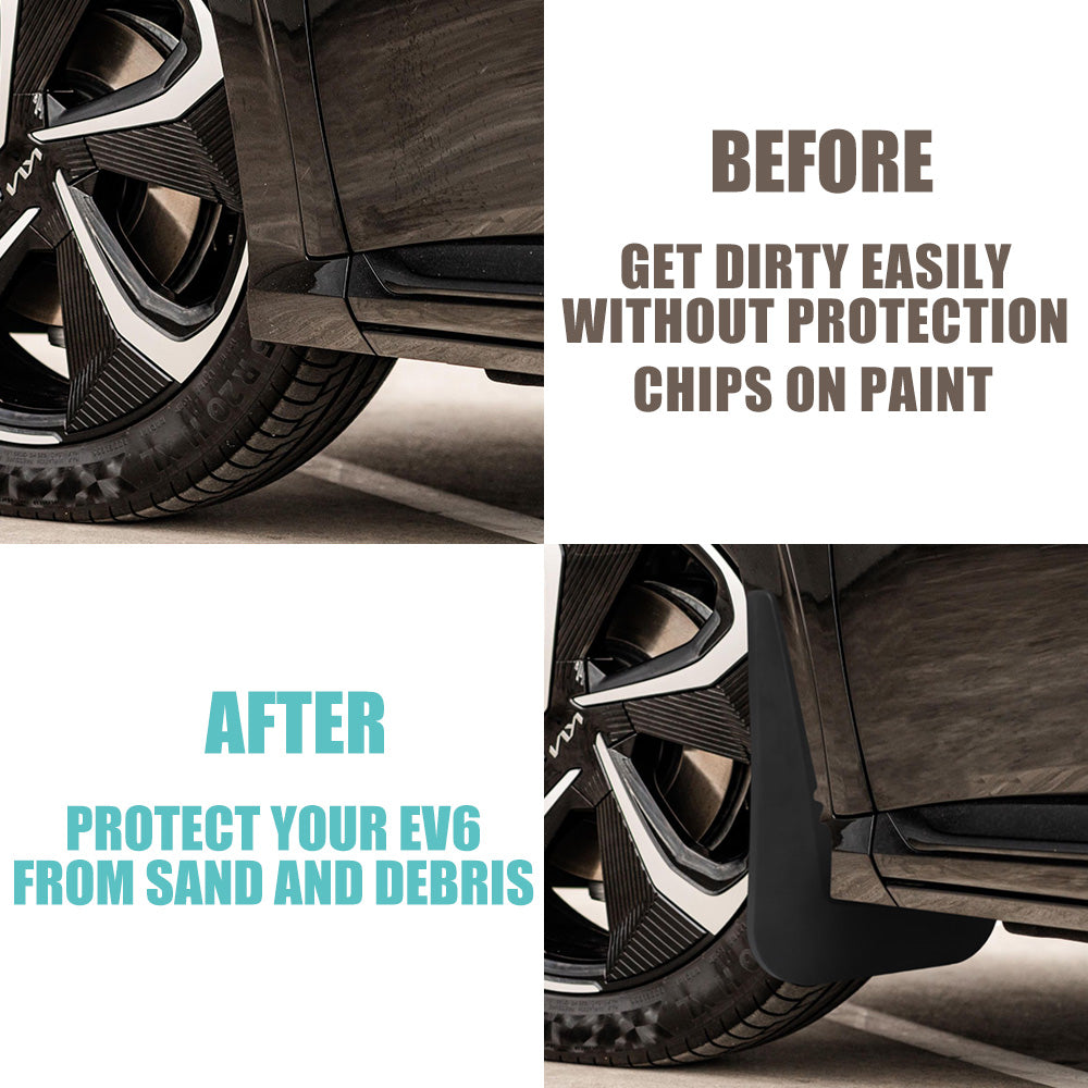 EV6 Mud Flaps Splash Guards (Set of 4) No Need to Drill Holes from BestEvMod
