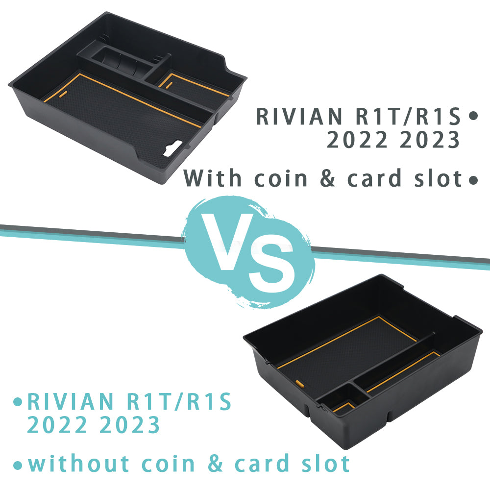 Compatible with Rivian R1T & Rivian R1S Accessories Tray Armrest Storage Box W/O Coin from BestEvMod