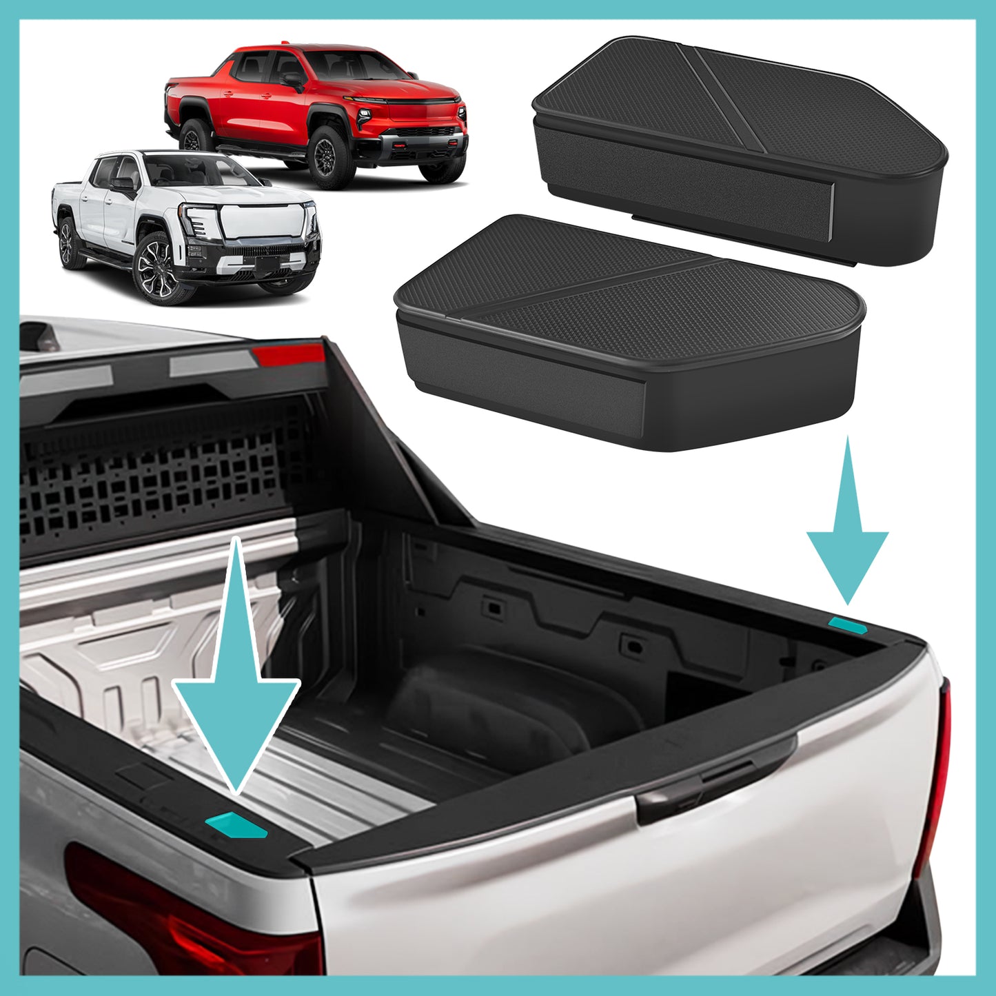 Bed Rail Stake Pocket Covers for Silverado EV /GMC Sierra 2024-2026