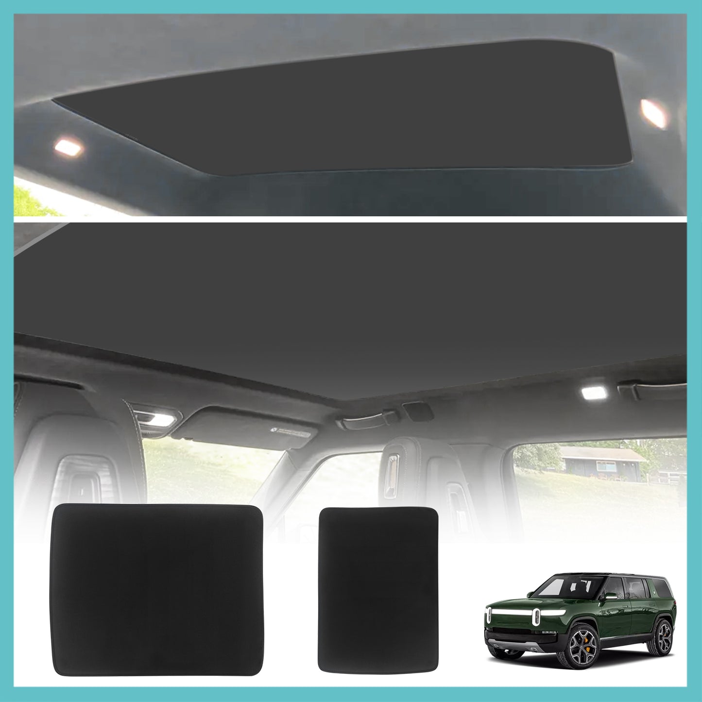 Compatible with Rivian R1S Foldable Roof Sunshade Accessories from BestEvMod FRONT ROOF ONLY