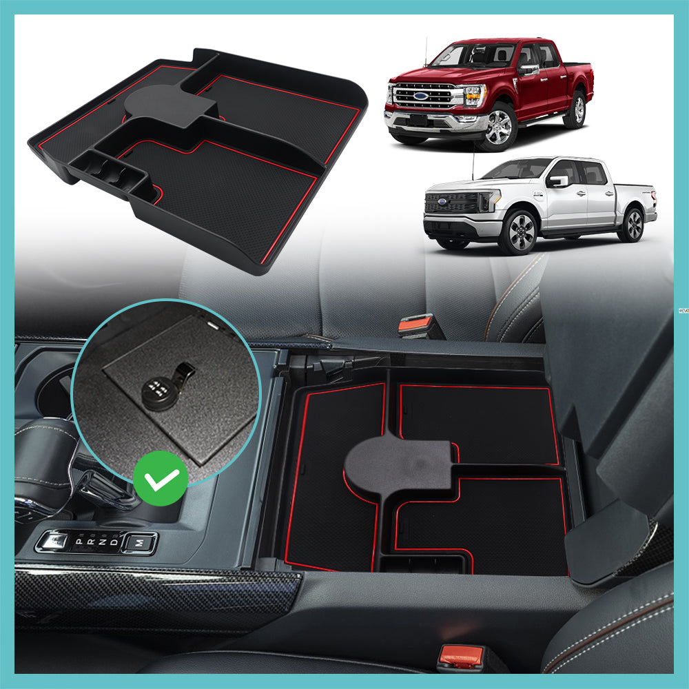 F-150 Lightning Insert Center Console Safe Box Tray Only Fit Installed OEM Safe Box Vault from BestEvMod