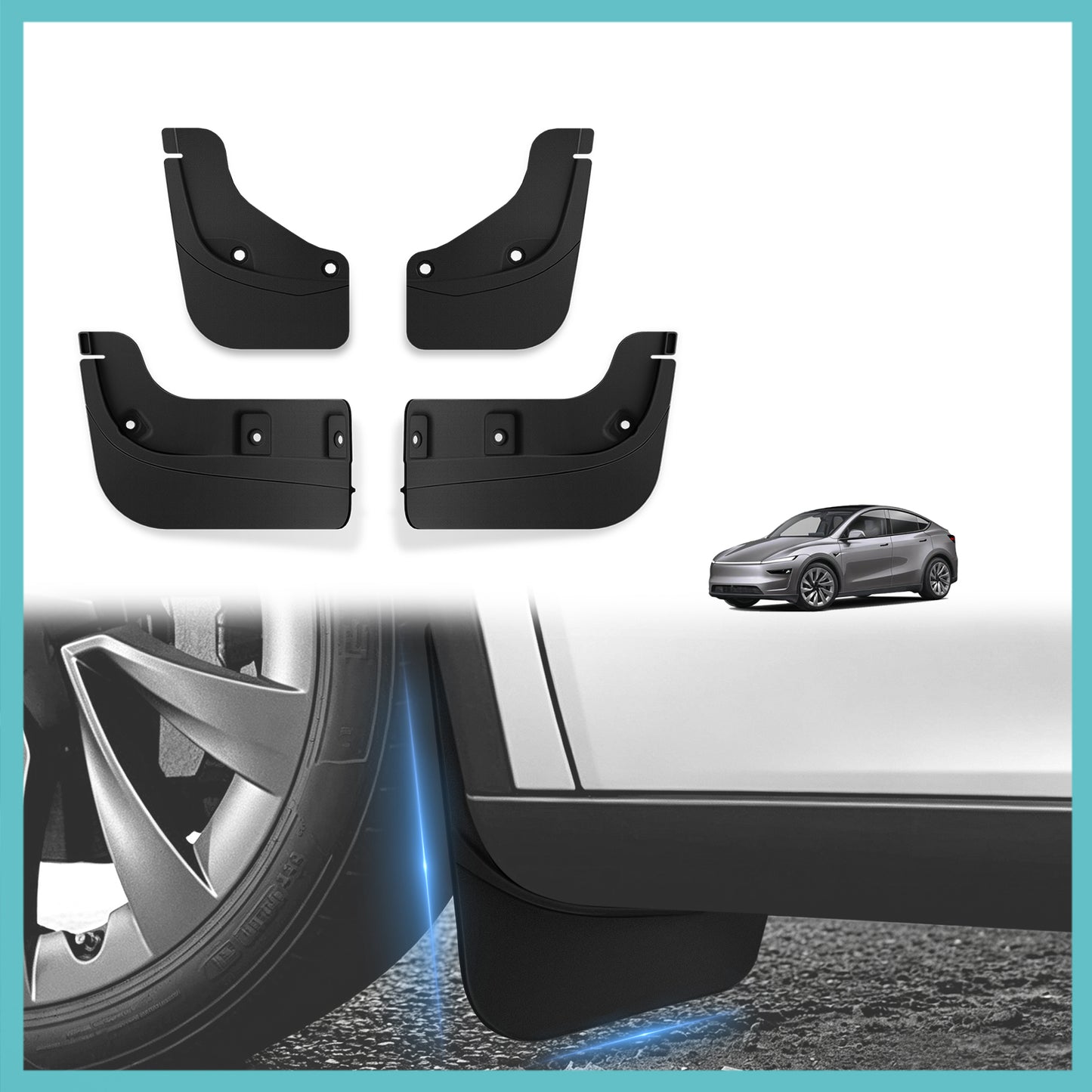 BestEvMod Mud Flaps Splash Guards for Tesla 2026+ Model YL No Drilling