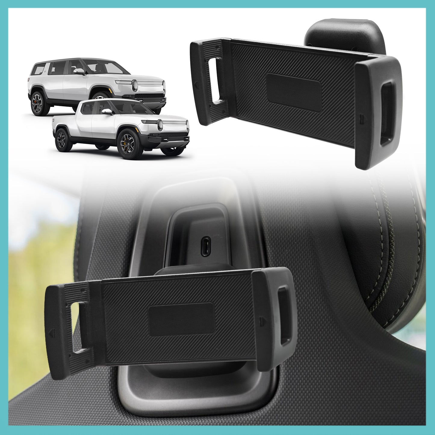 Rivian Seat Back Phone iPhone iPad Tablet Magsafe Holder from BestEvMod