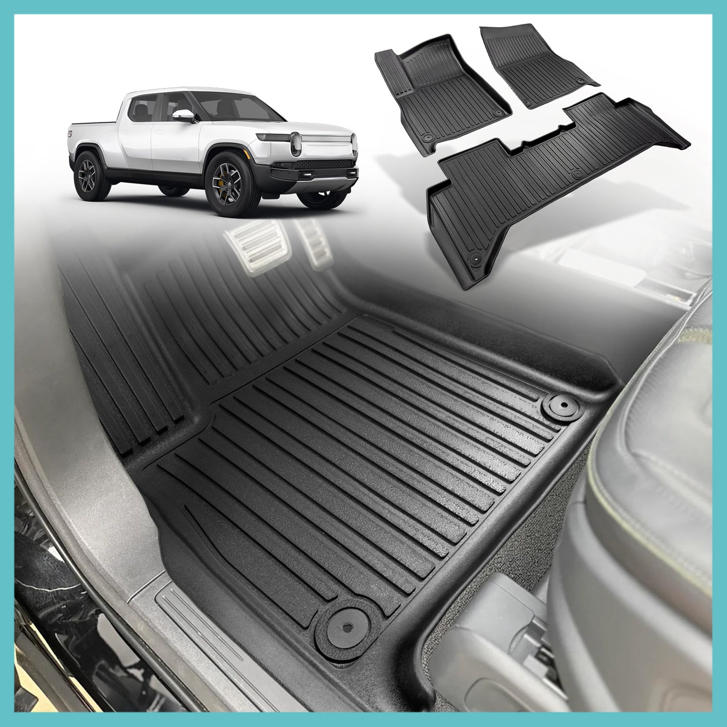 Compatible with Rivian R1T Floor Mats from BestEvMod