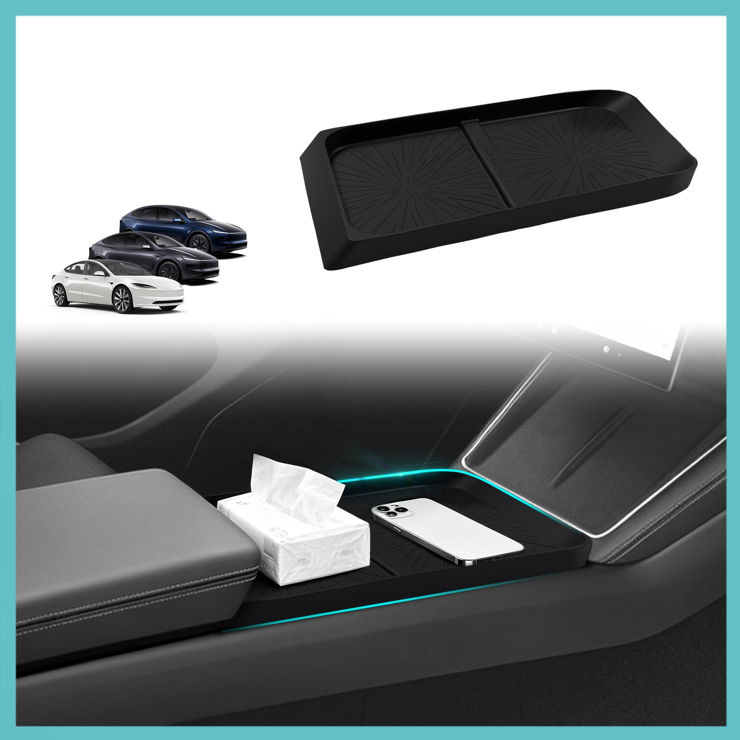 BestEvMod Center Console Organizer for Model Y Juniper & YL & 3 Highland