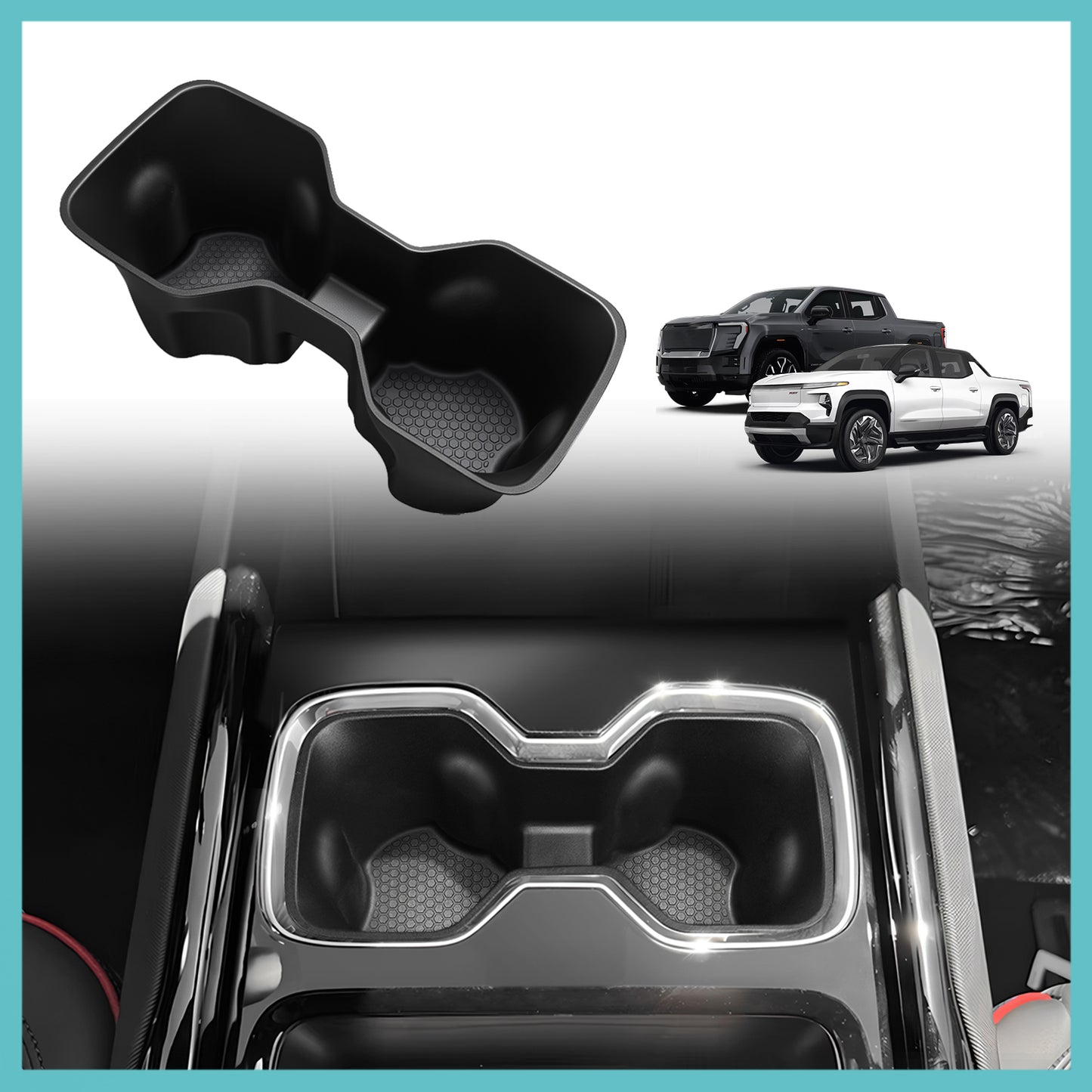 Center Console Cup Holder Insert for 2024-2026 Silverado EV RST & LT/GMC Sierra EV Denali