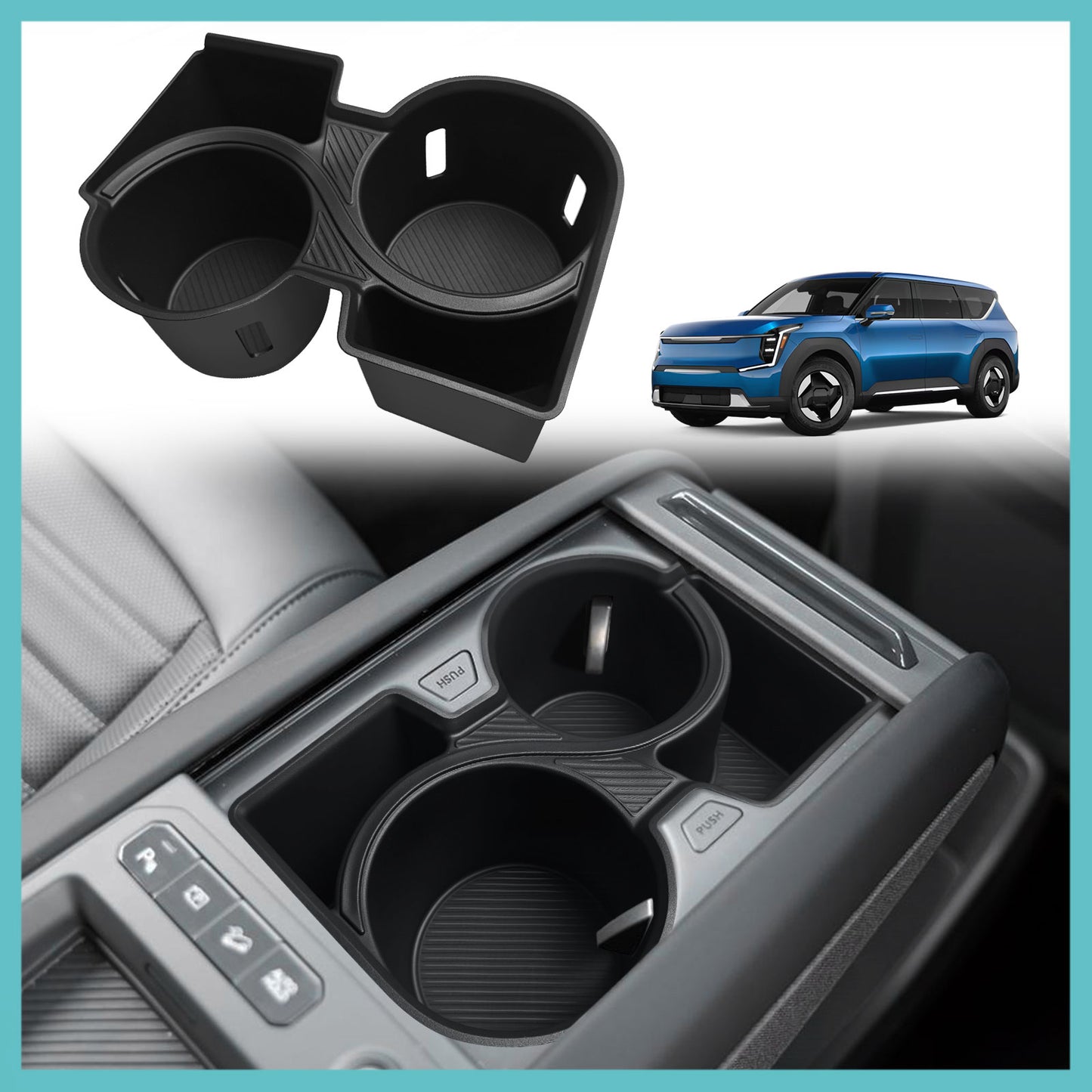 EV9 Center Console Cup Holder Insert from BestEvMod