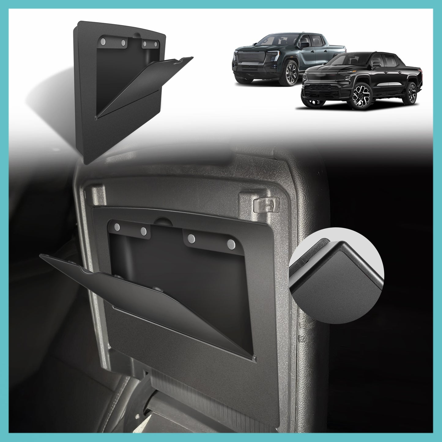 Console Hidden Storage Box for Chevrolet Silverado EV/GMC Sierra EV 2024+