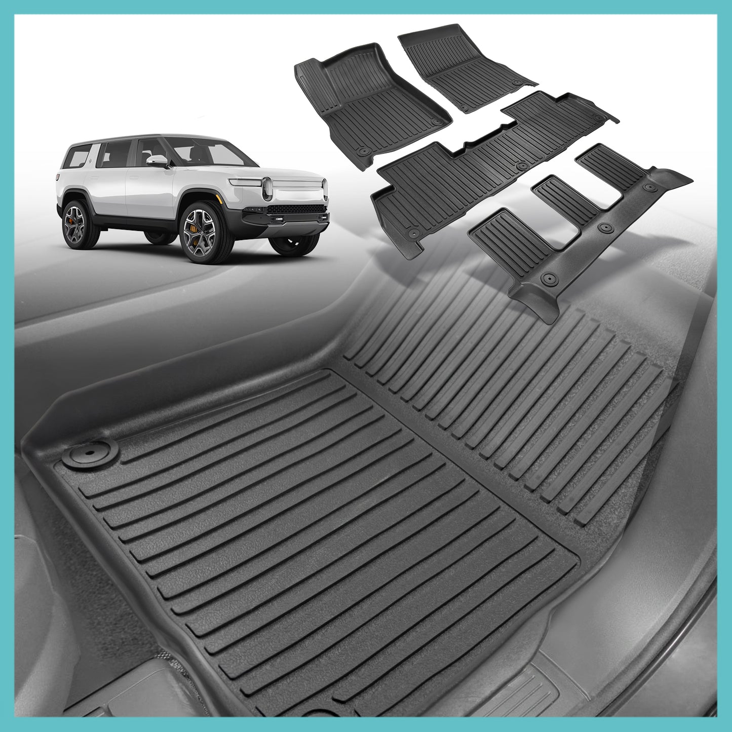 Compatible with Rivian R1S Floor Mats from BestEvMod