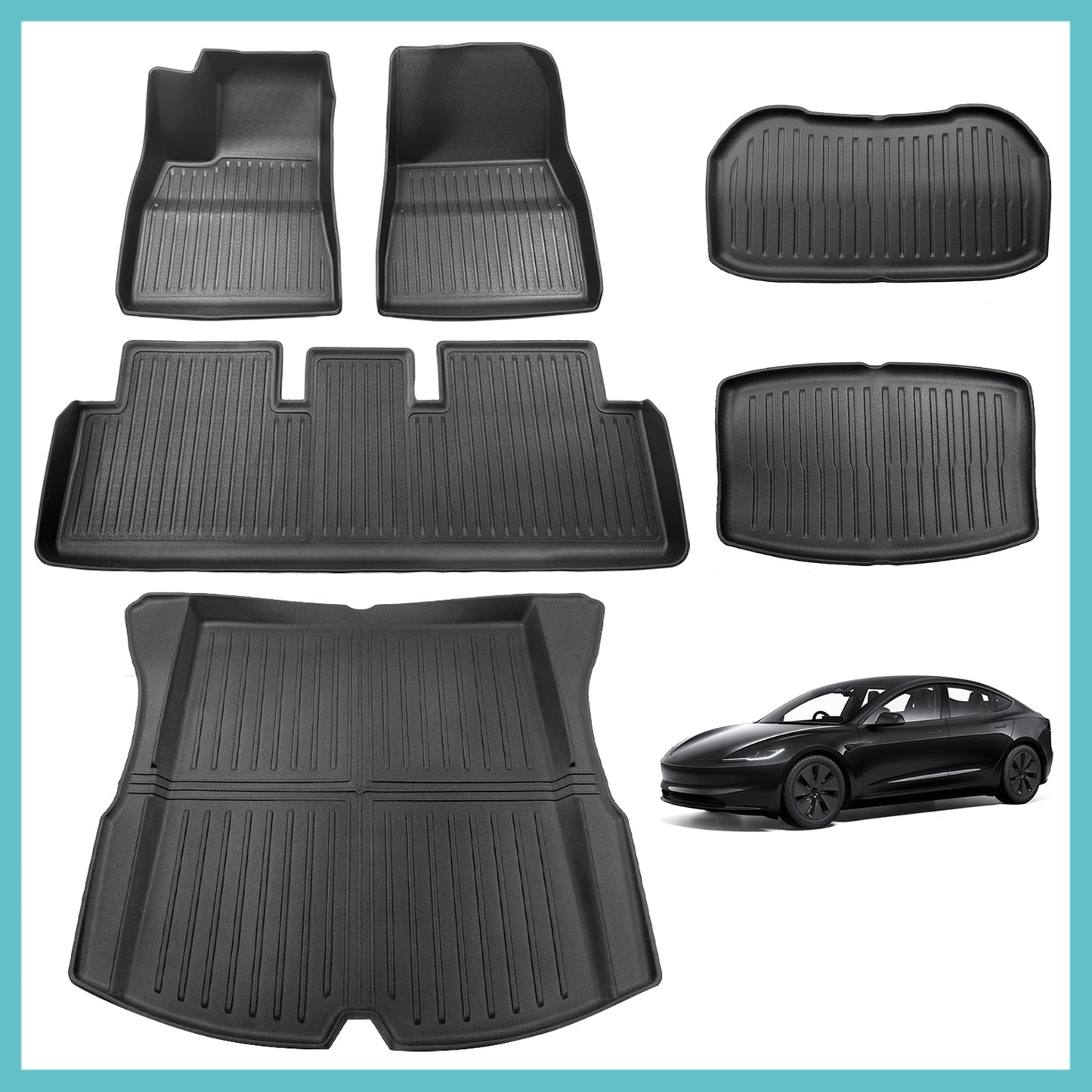 Cargo Liner Floor Mat Trunk Mat and Frunk Mat for New Model 3 from BestEvMod