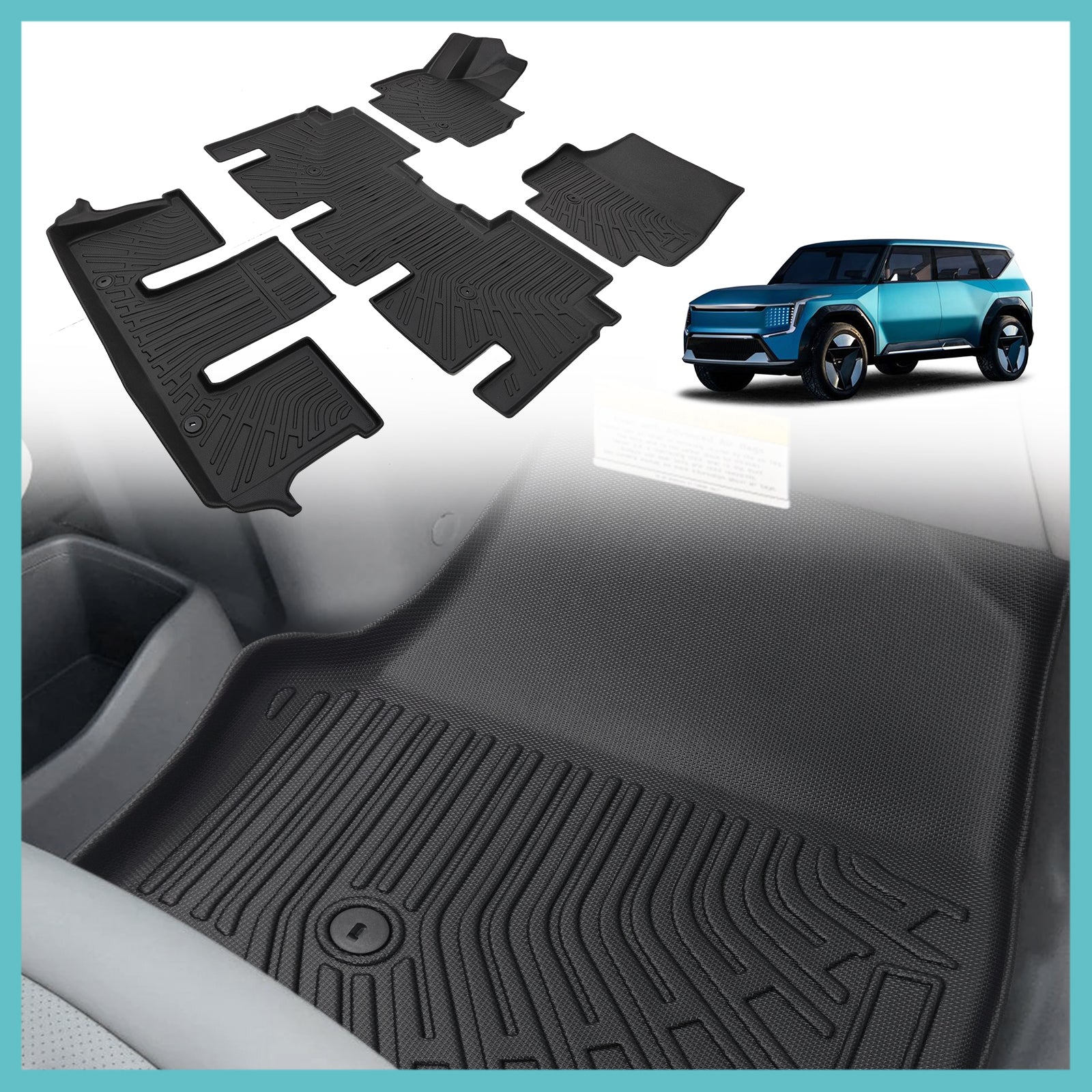 Floor Mats for EV9(6-seat only) from BestEvMod – EV-Vida