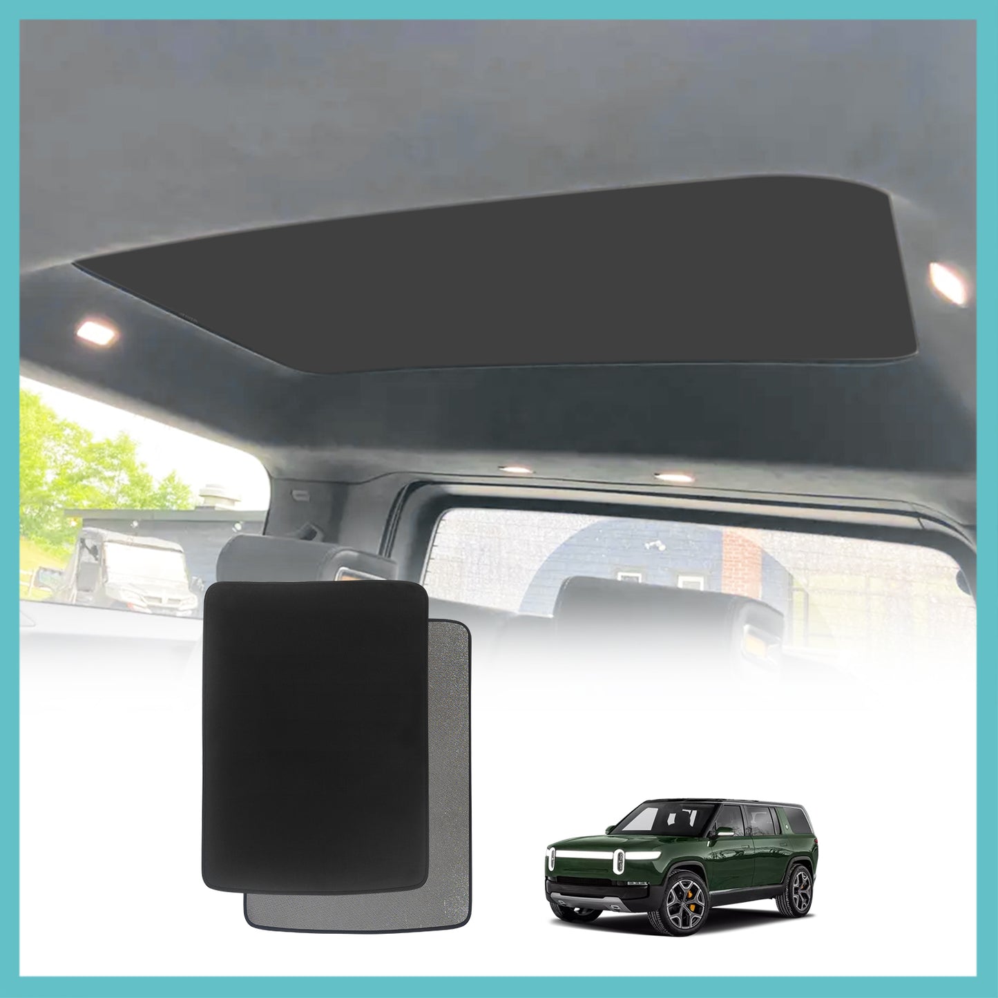 Compatible with Rivian R1S Foldable Roof Sunshade Accessories from BestEvMod FRONT ROOF ONLY