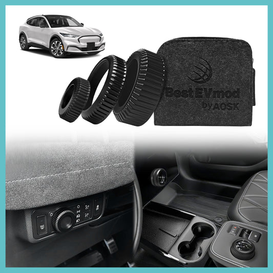 Metal Gear Control Knob Cover Set for Mach E 2024 (Gear + Volume + Light)