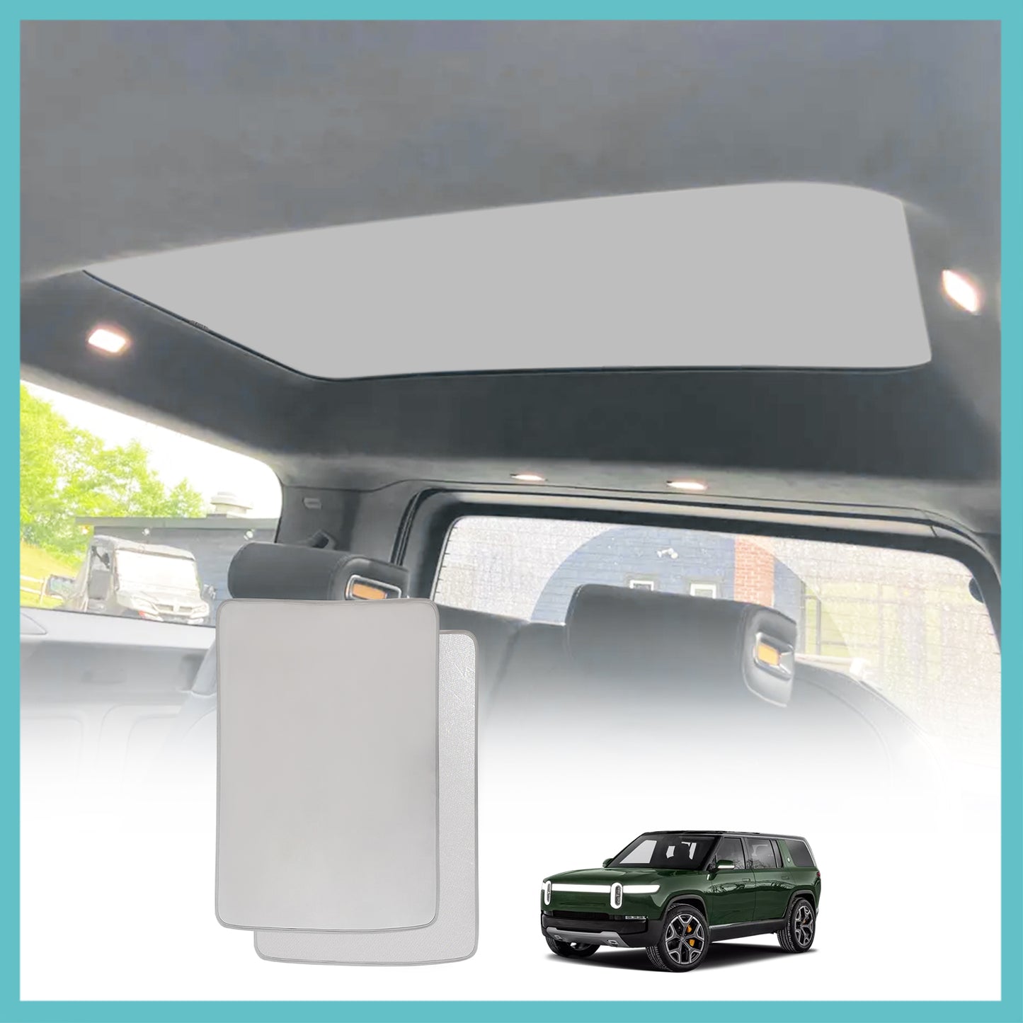 Compatible with Rivian R1S Foldable Roof Sunshade Accessories from BestEvMod FRONT ROOF ONLY