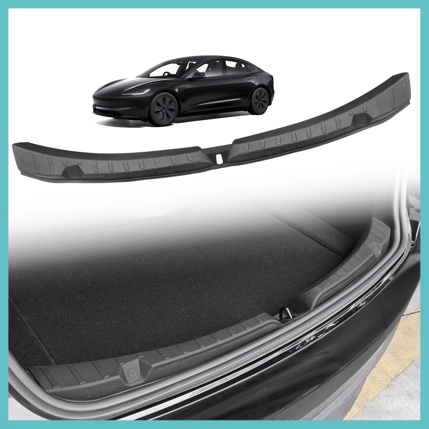 Rear Bumper & Trunk Sill Cover Protector Stainless Steel Bumper Guards Black for New Model 3 Highland from BestEvMod