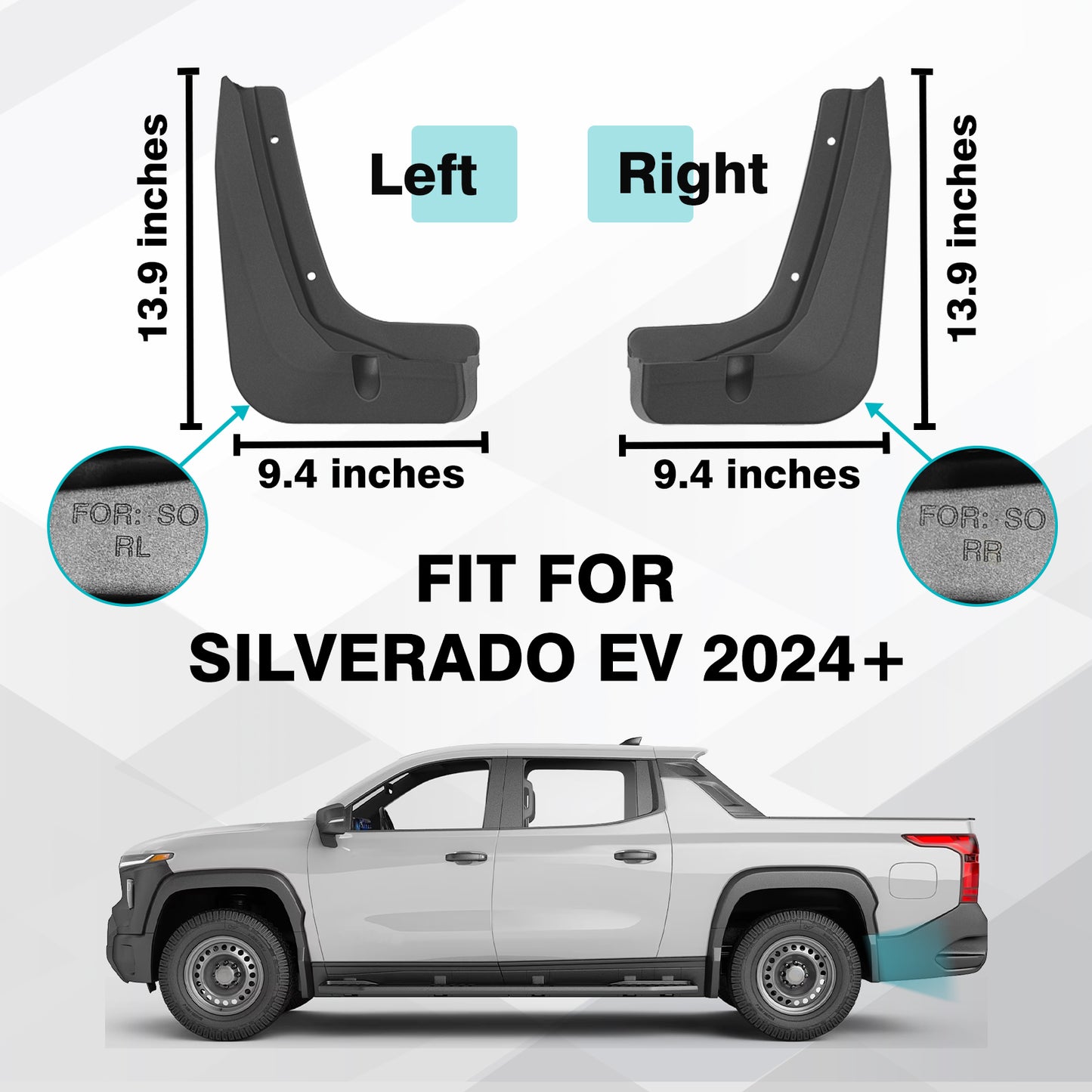 Rear Mud Flaps for Silverado EV 2024+