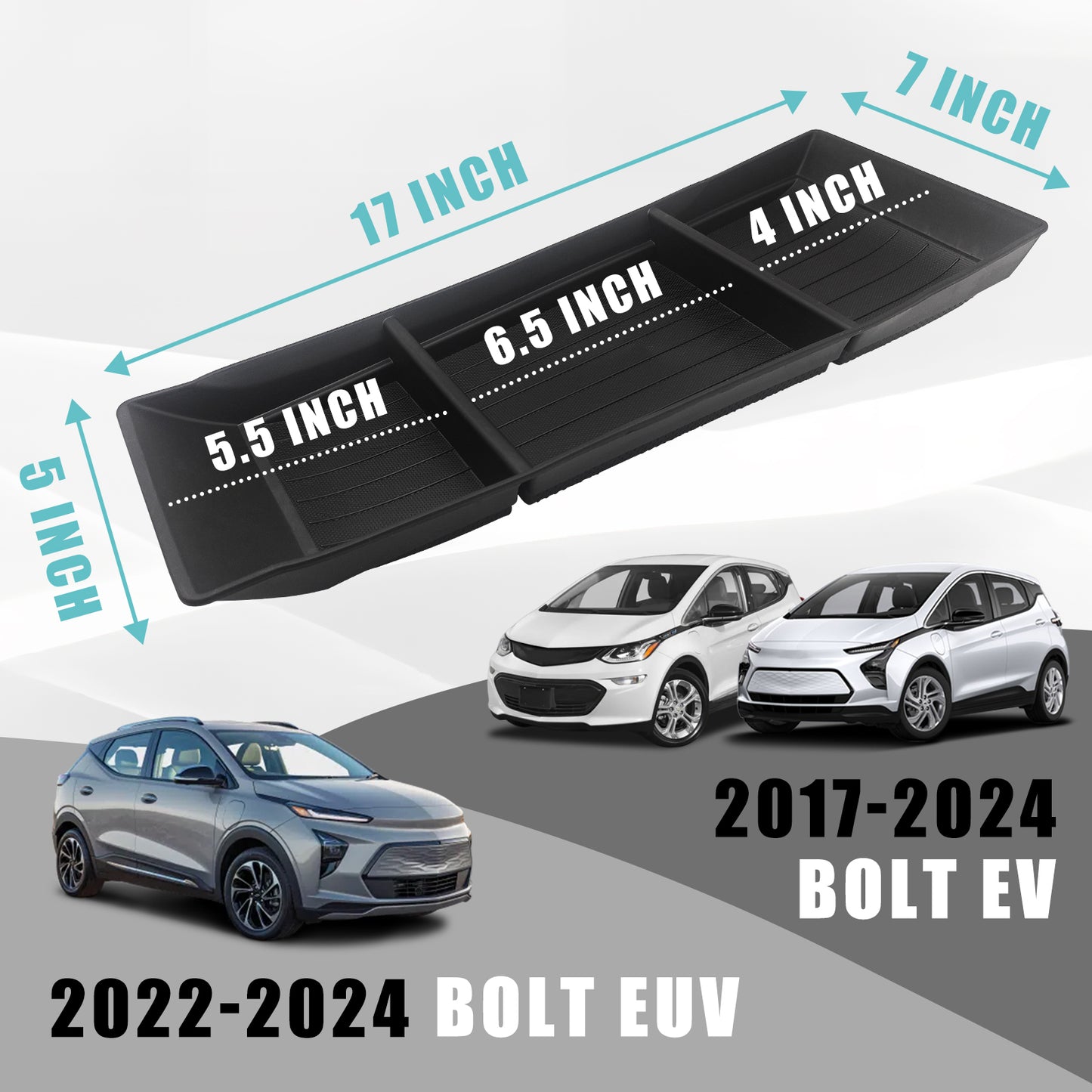 Chevy Bolt EV/EUV Lower Center Console Organizer TPE Tray from BestEvMod, not fit for 2020