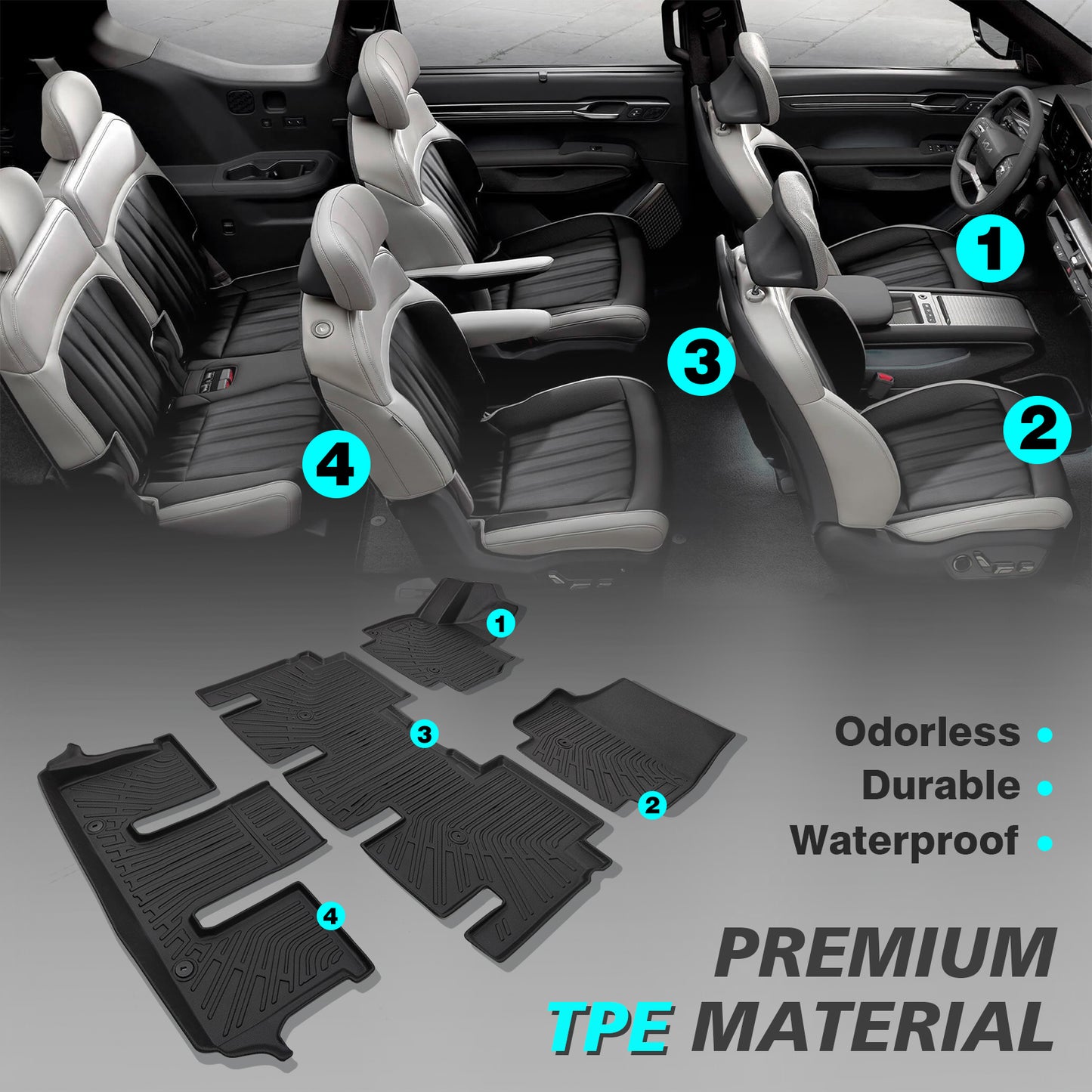 Floor Mats for EV9(6-seat only) from BestEvMod