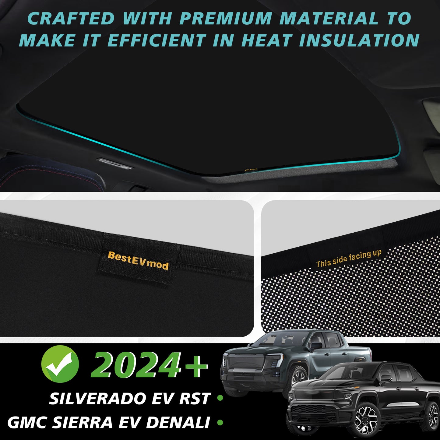 Foldable Roof Sunshade for Silverado EV RST/ Sierra EV Denali 2025 2024
