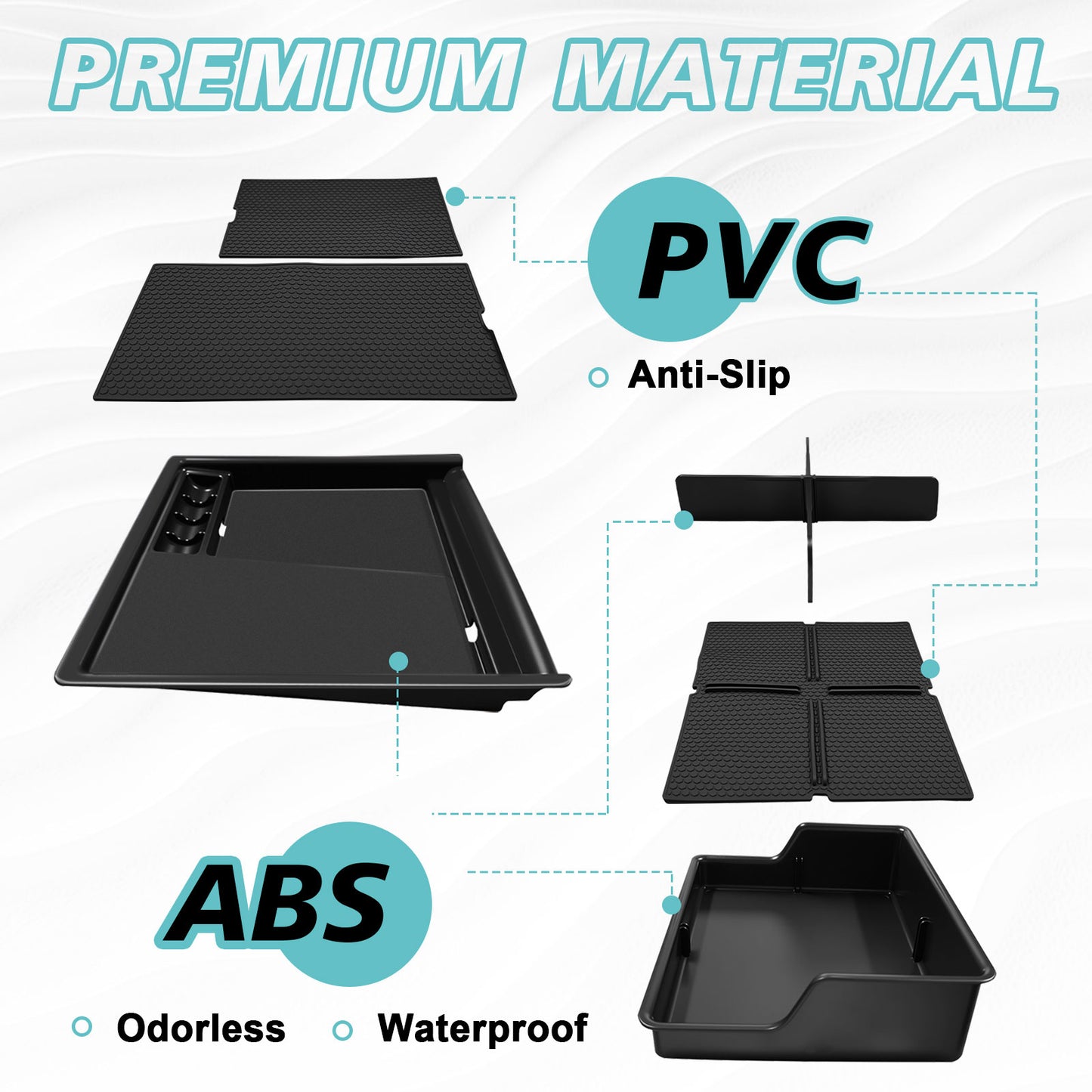 2PCS Front Center Console Organizer for 2024+ Silverado EV WT from BestEvMod