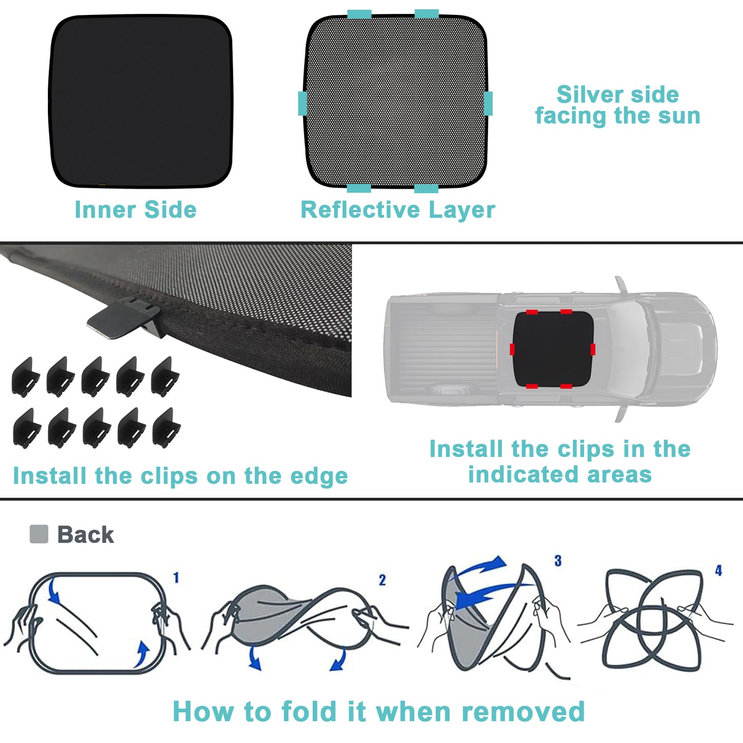 Foldable Roof Sunshade for Silverado EV RST/ Sierra EV Denali 2025 2024
