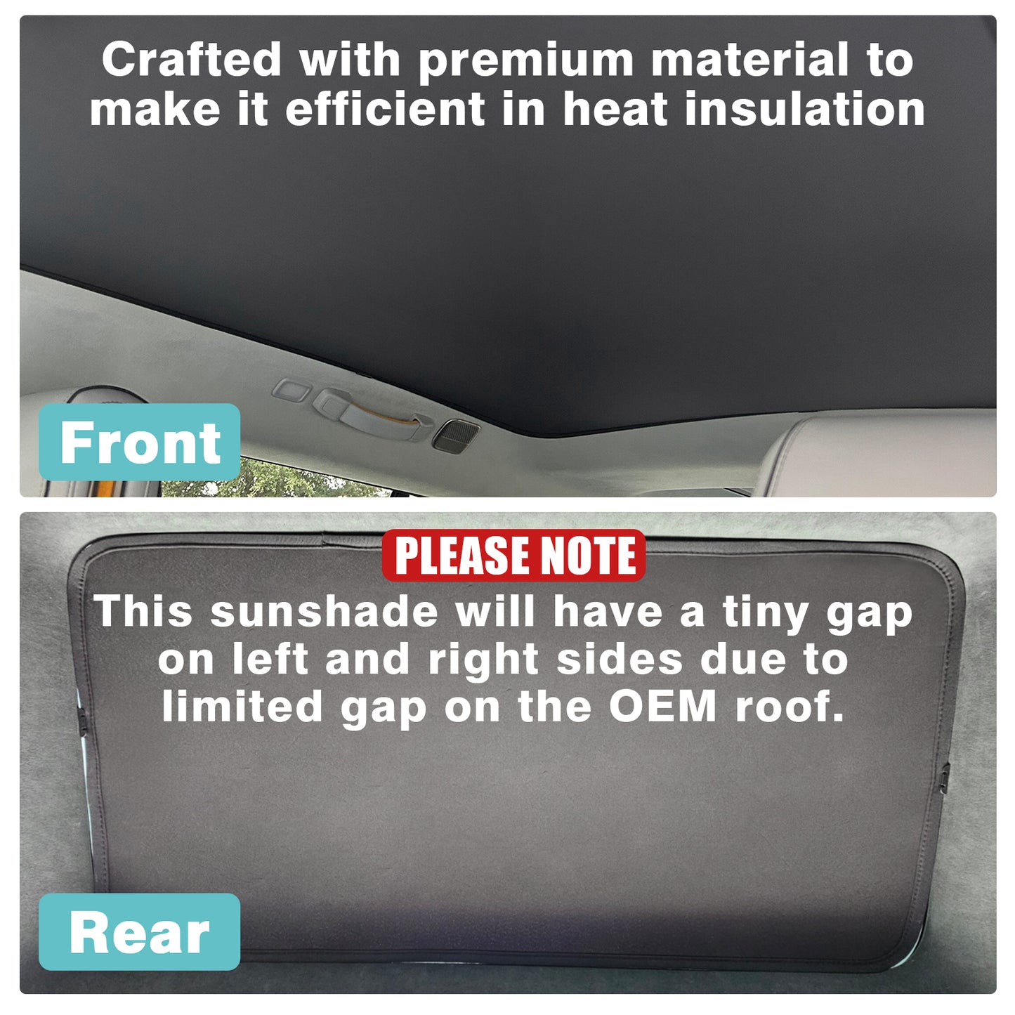 Compatible with Rivian R1S Foldable Roof Sunshade Accessories from BestEvMod FRONT ROOF ONLY