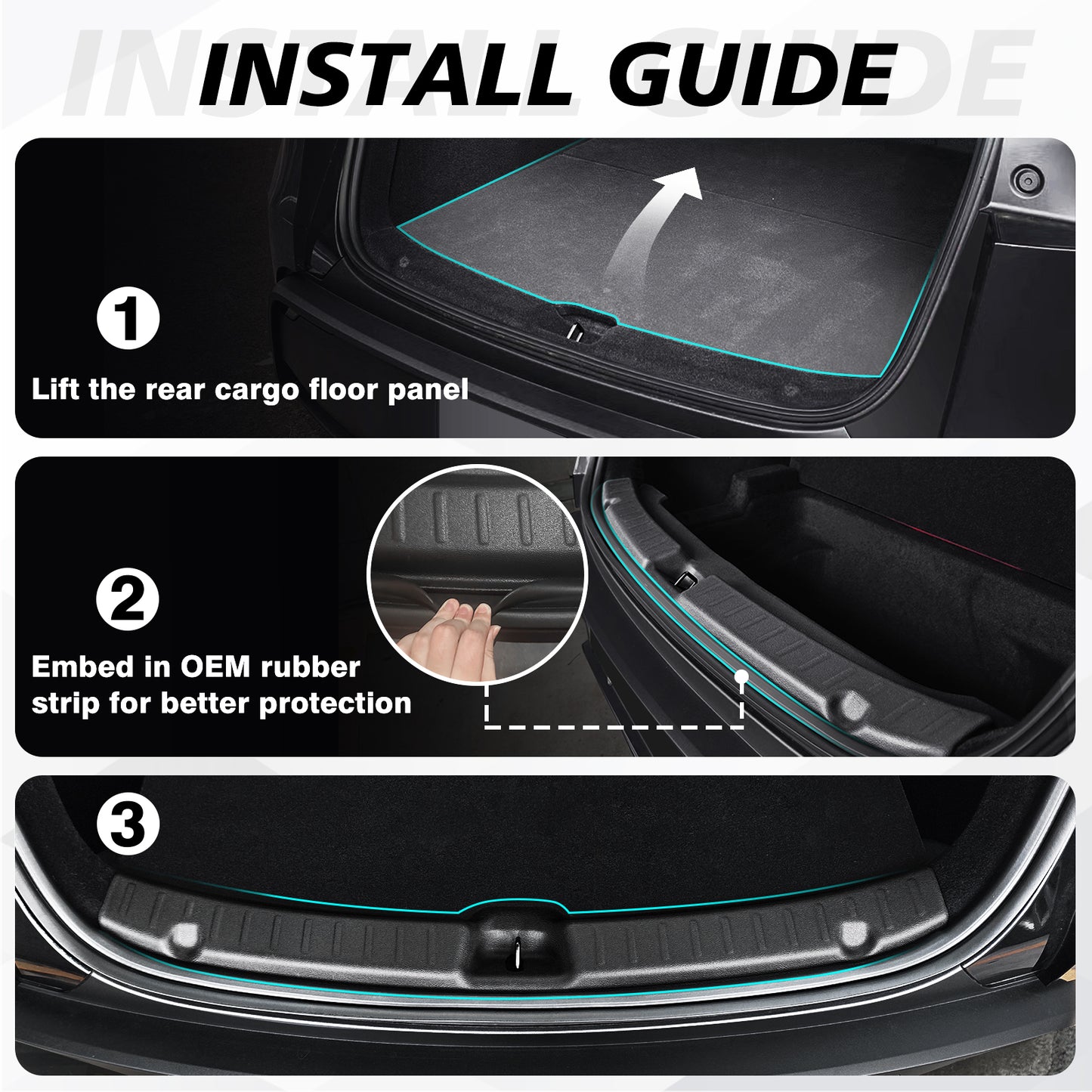 5PCS Door Sill Protector (Front & Rear, Rear Bumper & Trunk Sill Cover) for 2026 Model Y Juniper from BestEvMod