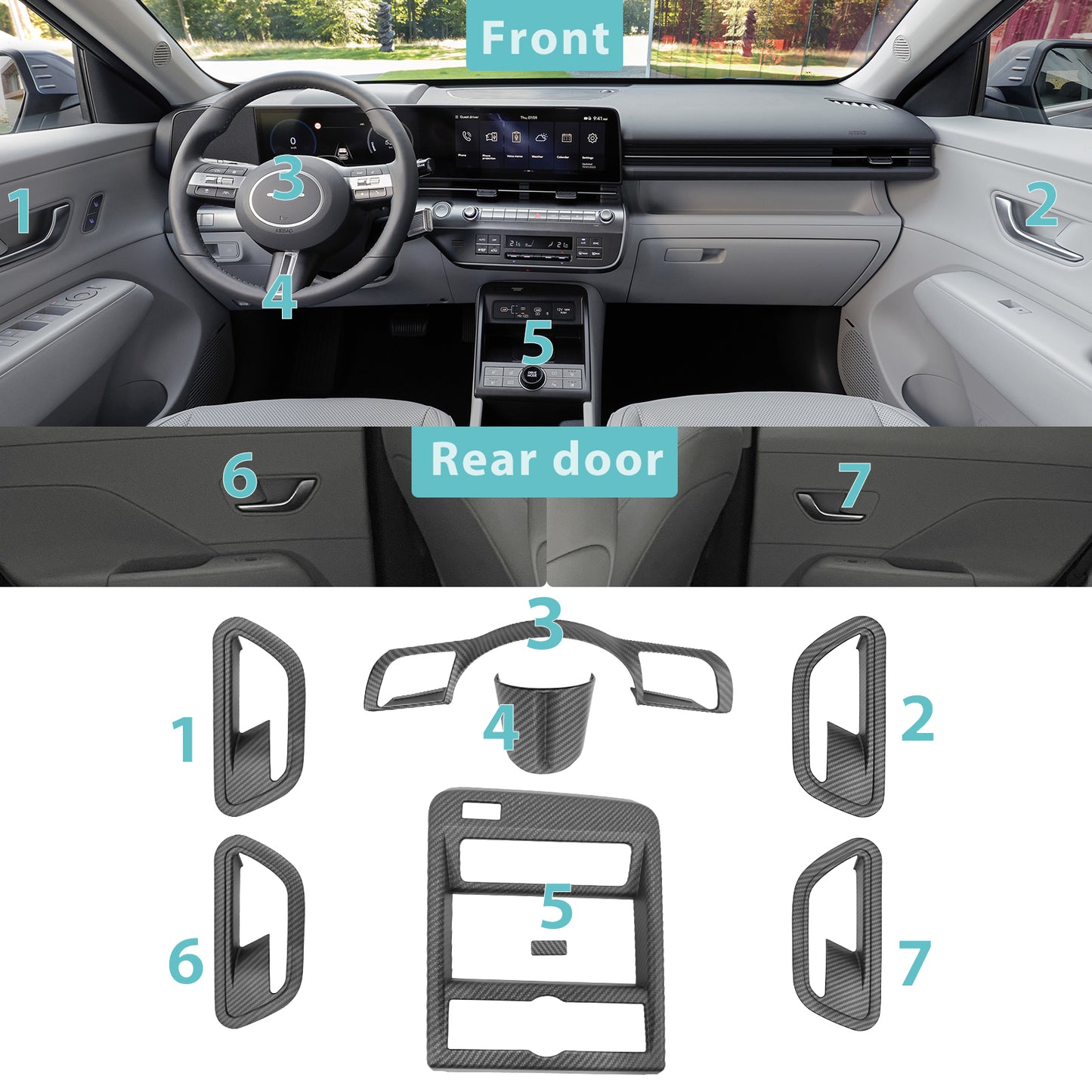 Interior Trim Cover for 2024+ Kona/Kona Electric from BestEvMod