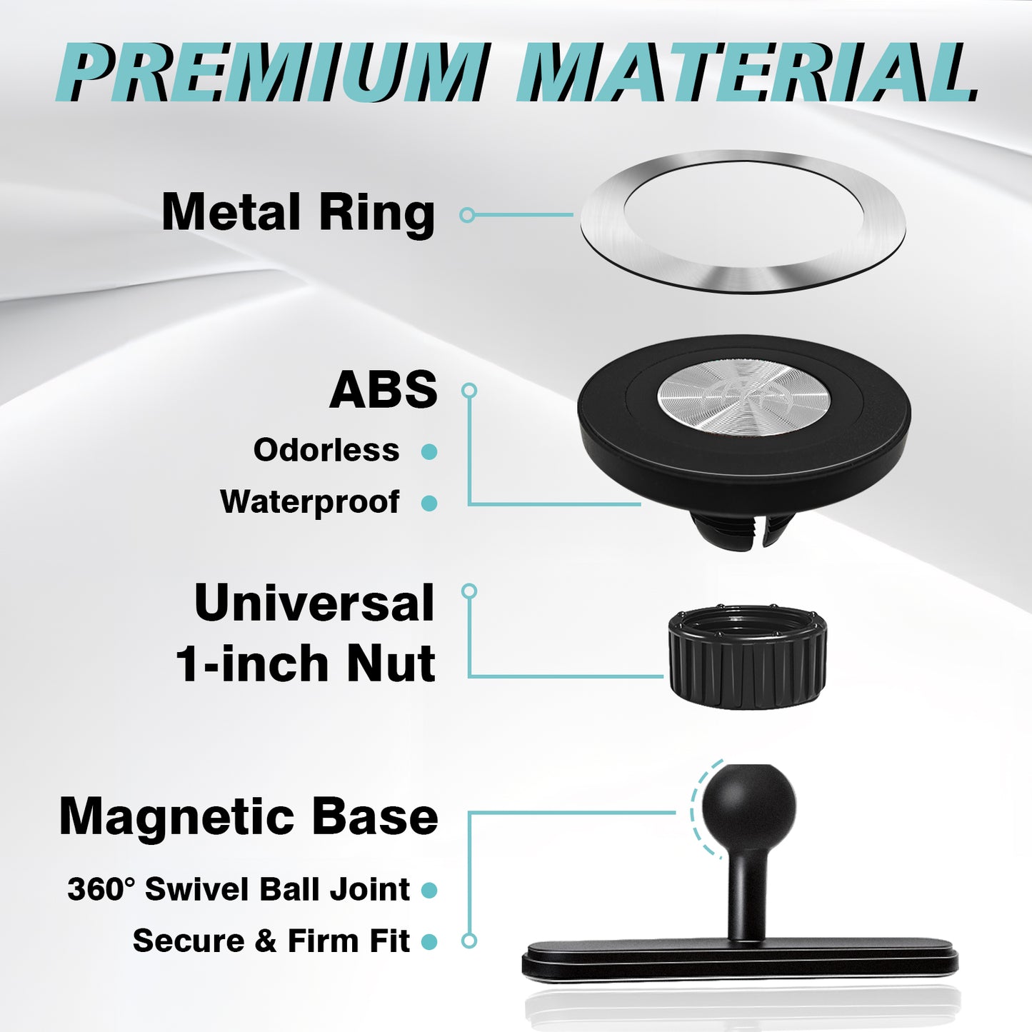 Magnetic Phone Holder for Hyundai Ioniq 5, Ioniq 9 , Sonata, Kona, Kona Electric, Santa Fe (SE, SEL, XRT Trims only)