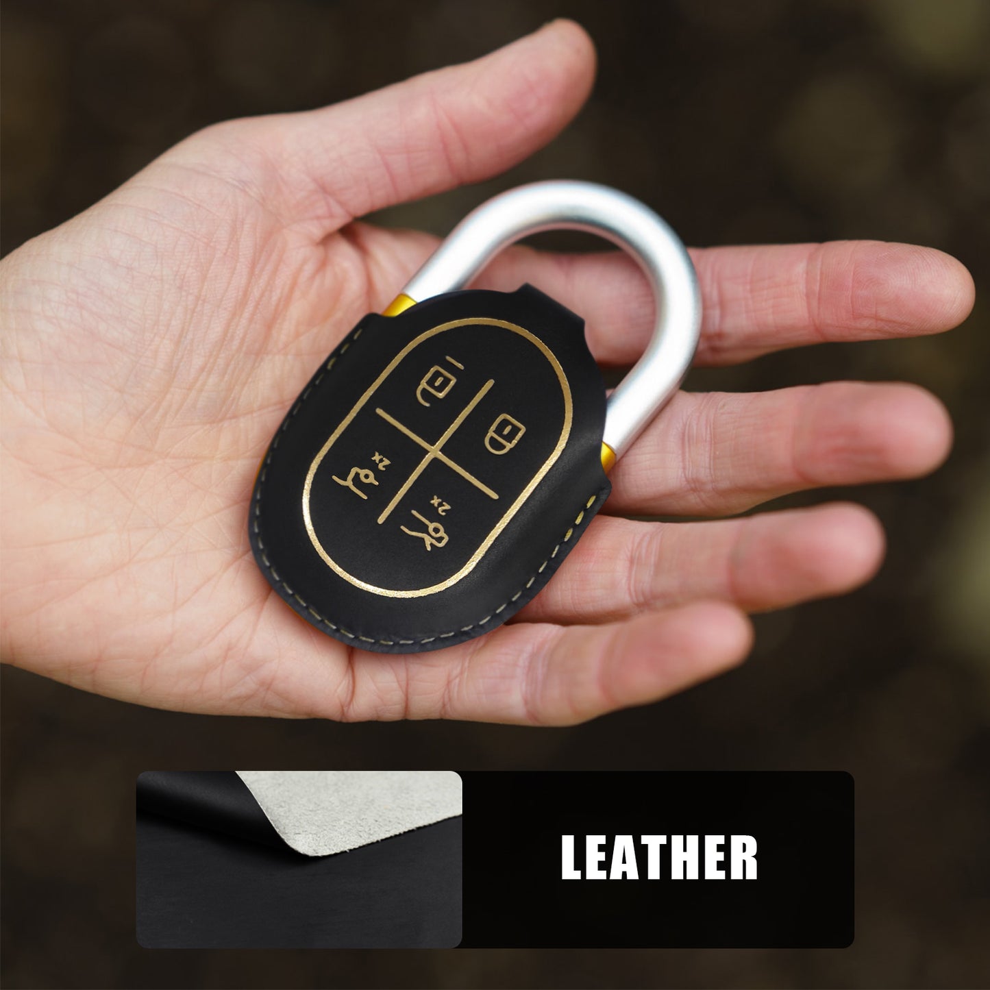 Compatible with Rivian R1T & Rivian R1S Leather Key Shells Protector Remote Key Case