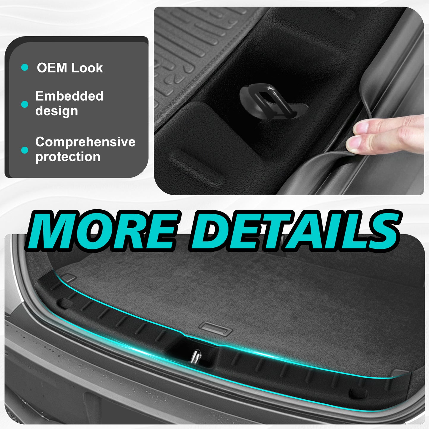 BestEvMod Rear Bumper & Trunk Sill Cover Protector for Tesla 2026+ Model YL
