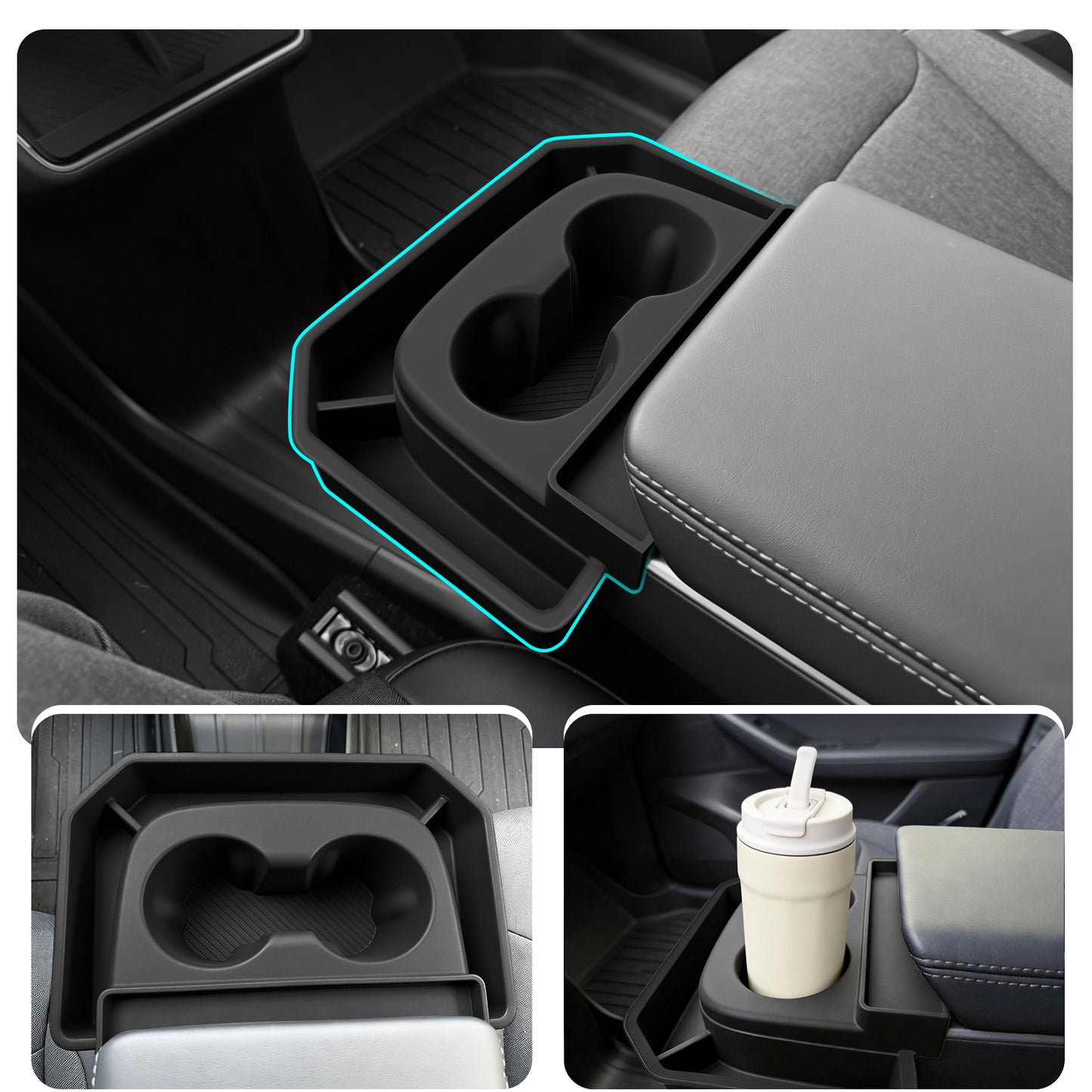 4PCS Center Console Organizer for 2026+ Tesla Model Y Juniper Standard Trim(ONLY Fit Juniper Standard Version)