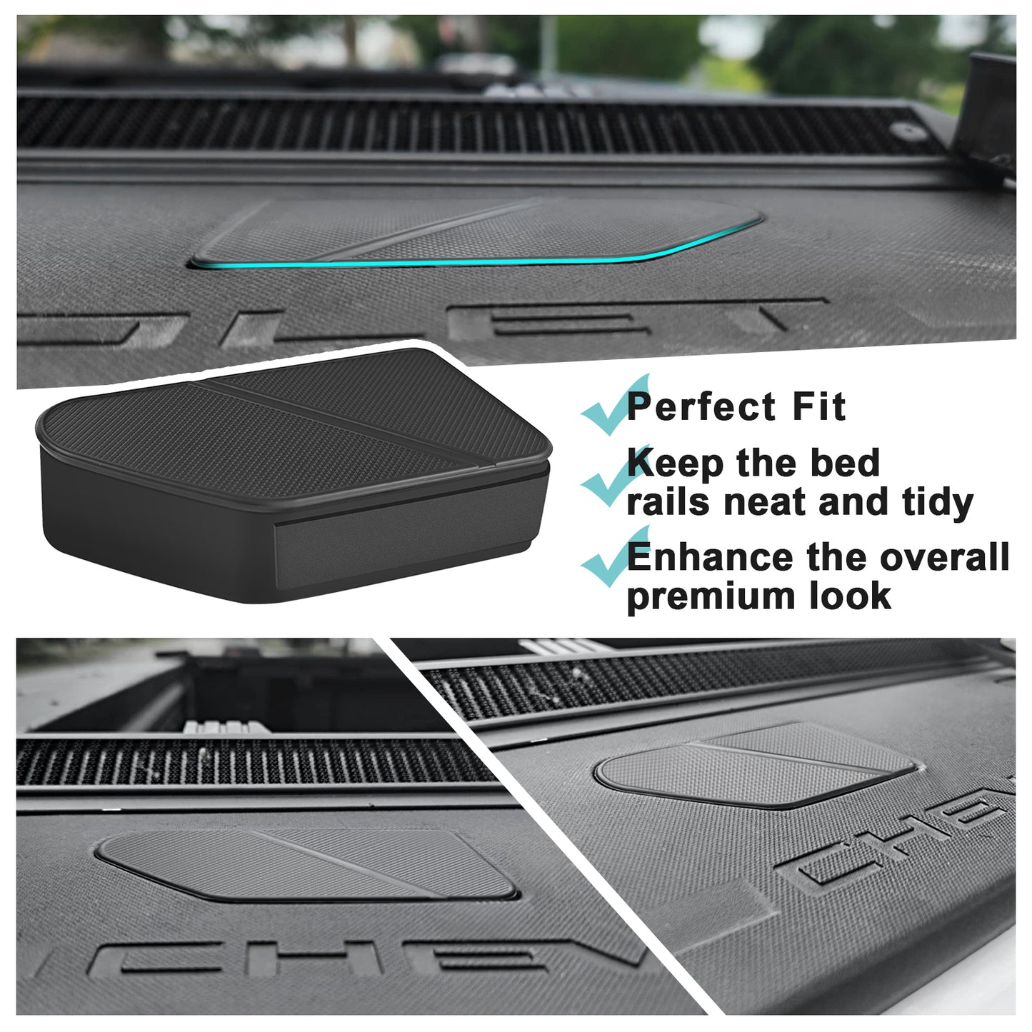 Bed Rail Stake Pocket Covers for Silverado EV /GMC Sierra 2024-2026