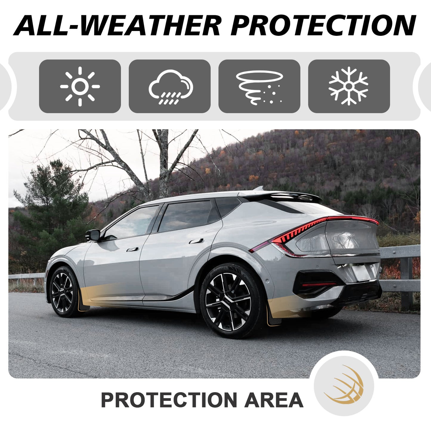 4PCS Mud Flaps No Drilling for 2025+ Kia EV6 Light