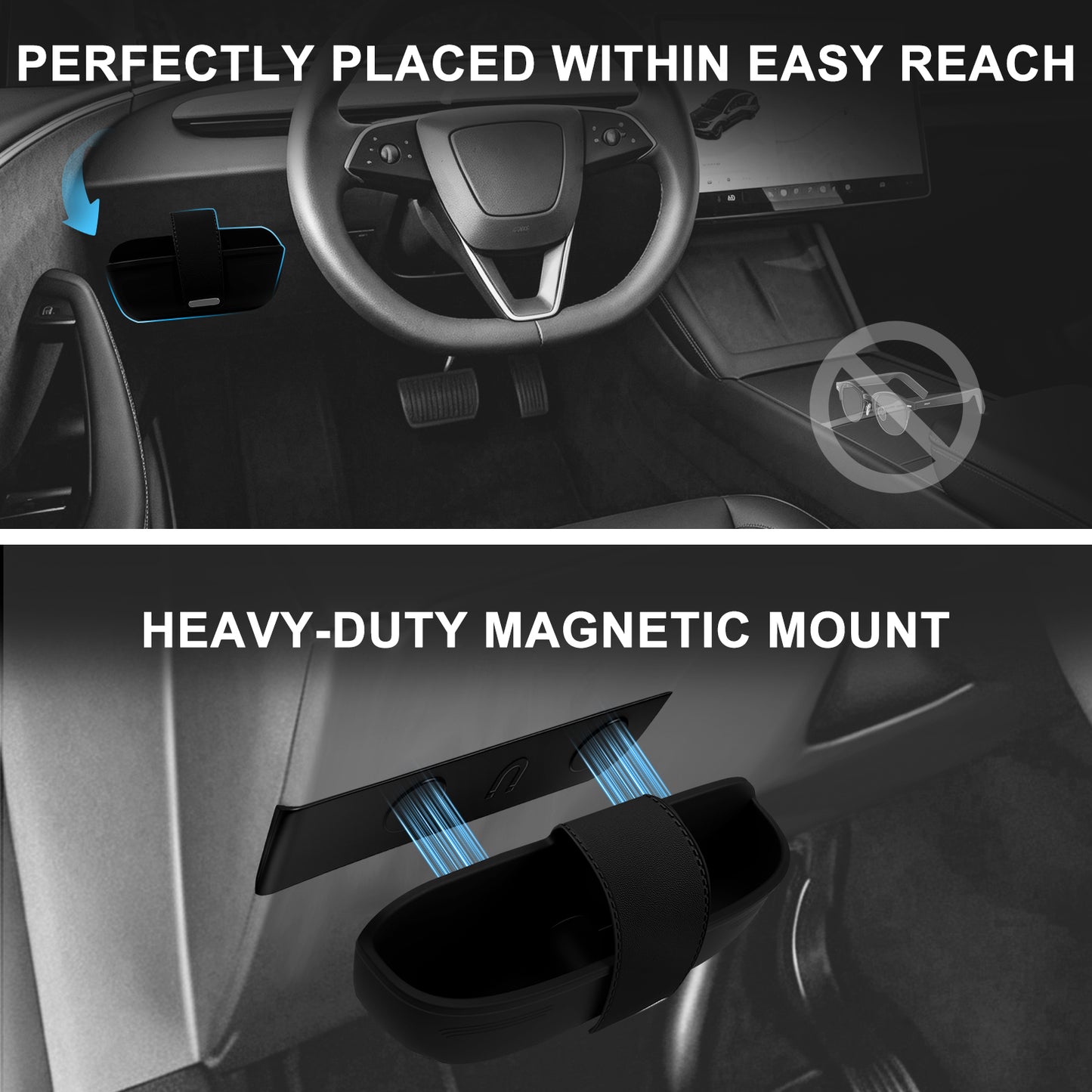 BestEvMod Magnetic Sunglasses Holder for 2025+ Model Y&YL/2024+Model3