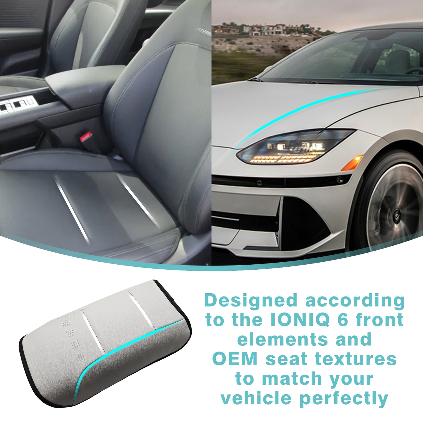 IONIQ6 Vegan Leather Armrest Pad Cover Extra Soft from BestEvMod