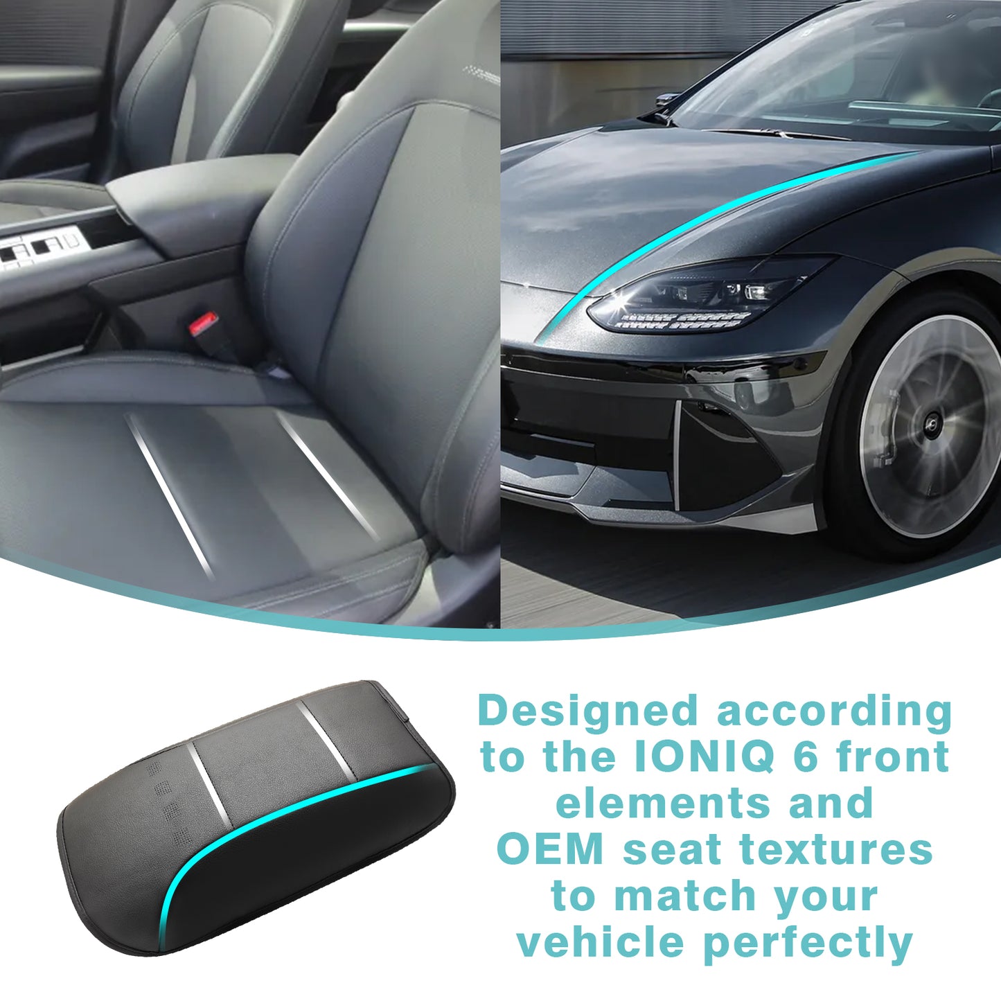 IONIQ6 Vegan Leather Armrest Pad Cover Extra Soft from BestEvMod