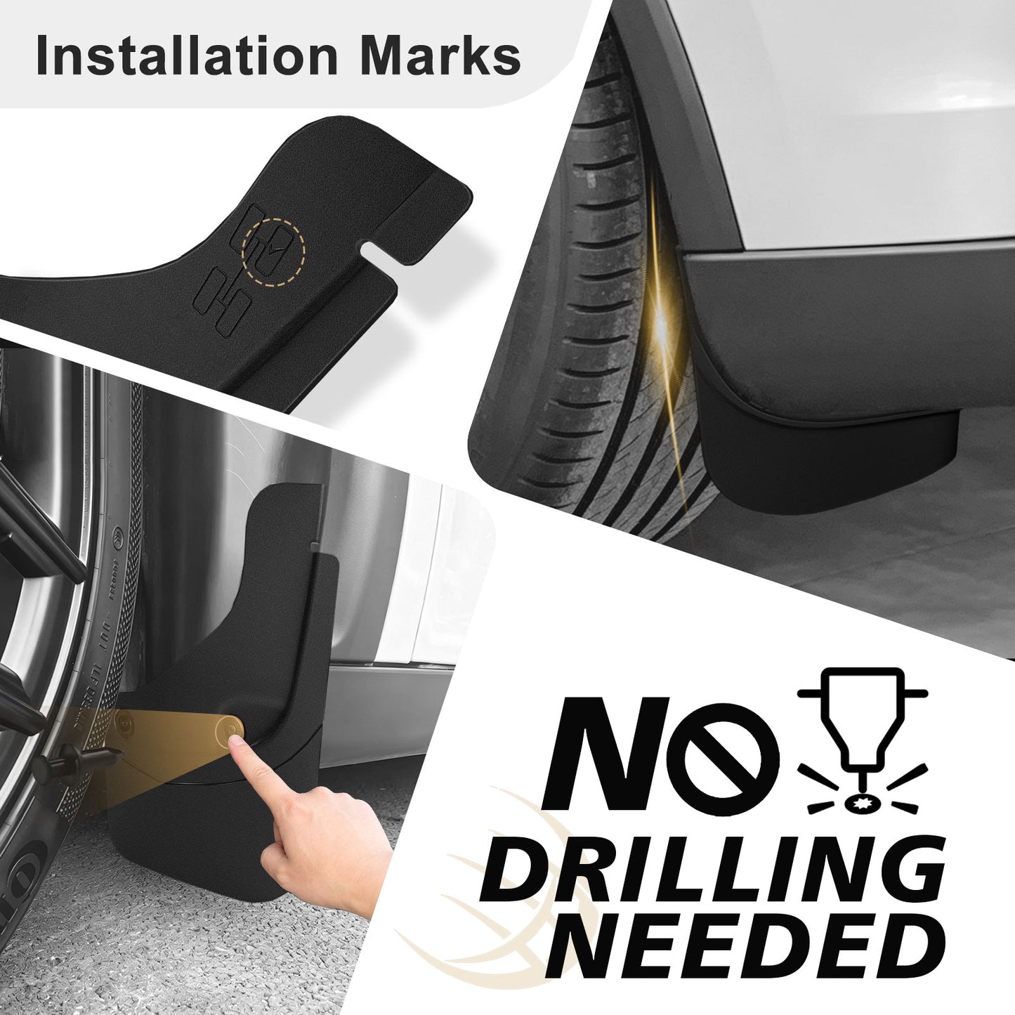 BestEvMod Mud Flaps Splash Guards for Tesla 2026+ Model YL No Drilling