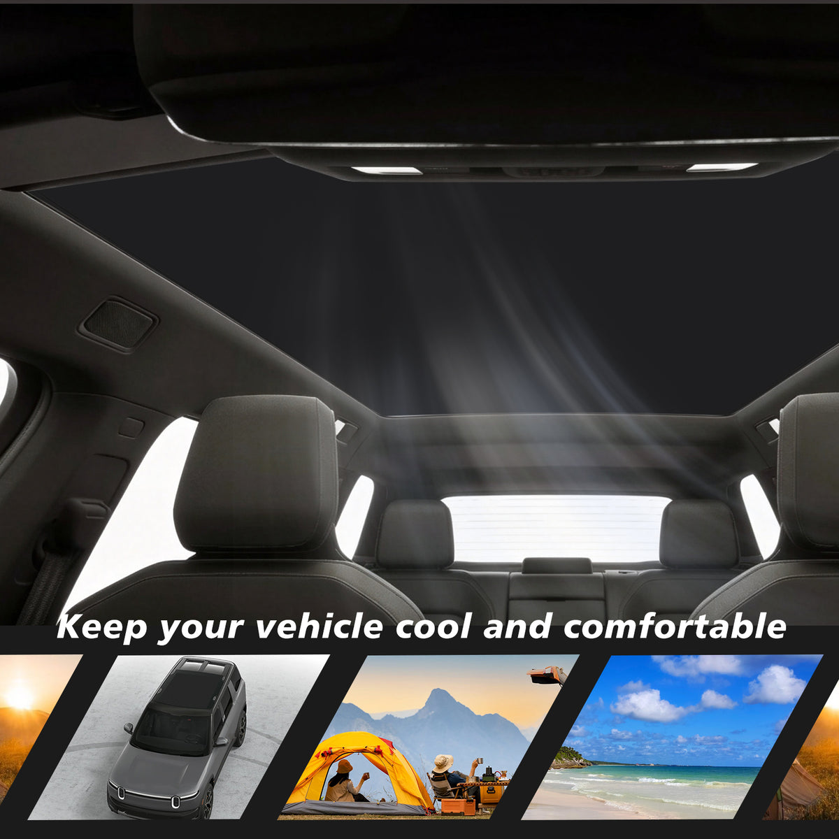 BestEvMod Foldable Roof Sunshade for 2027 2026 Rivian R2