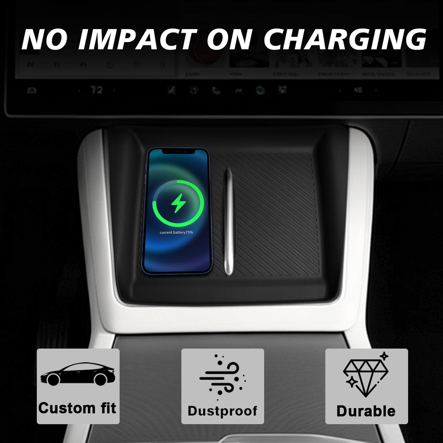 BestEvMod Wireless Charging Cover for 2026+ Tesla Model YL Non-Slip