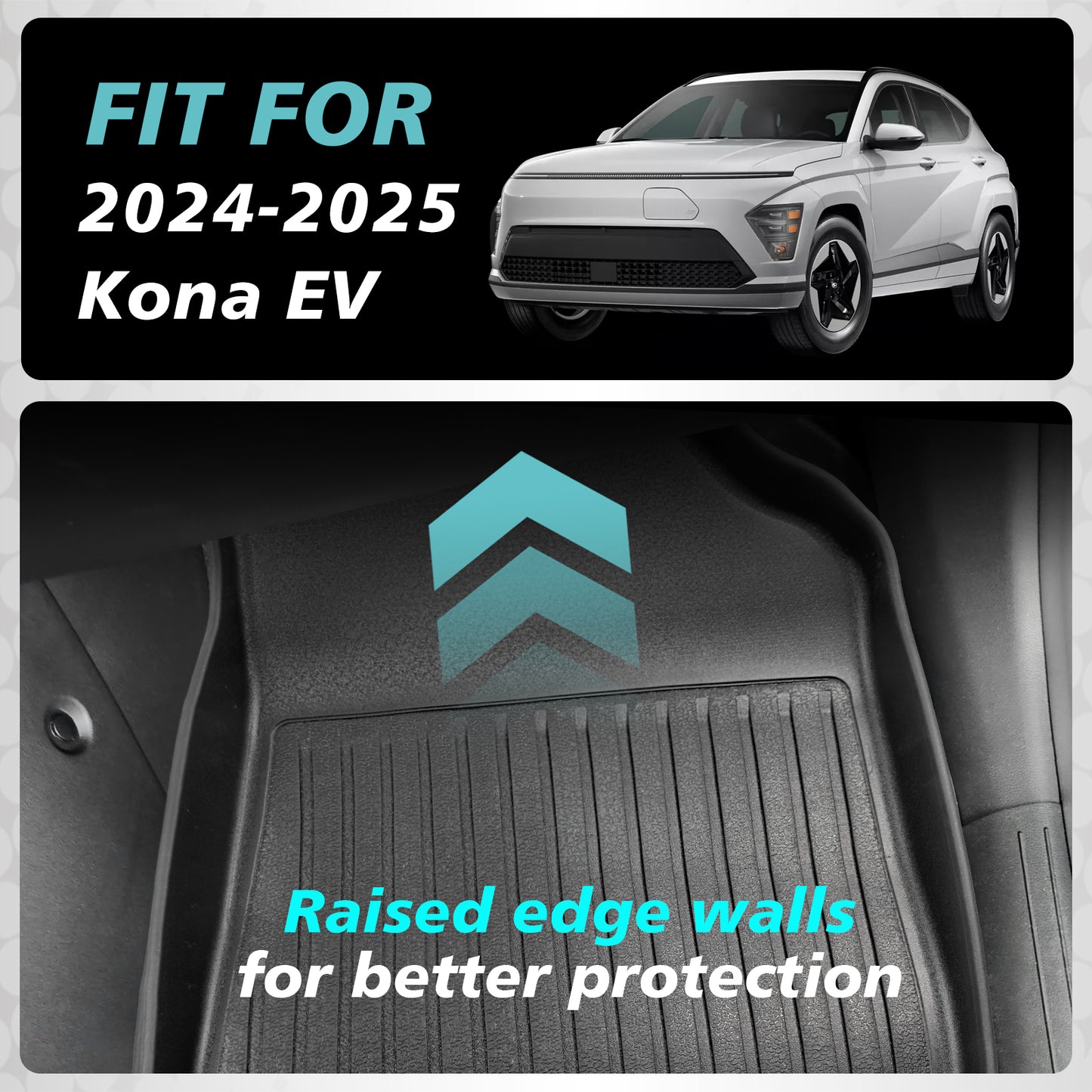 Floor Mats for 2024-2025 Kona EV from BestEvMod for European Model Only