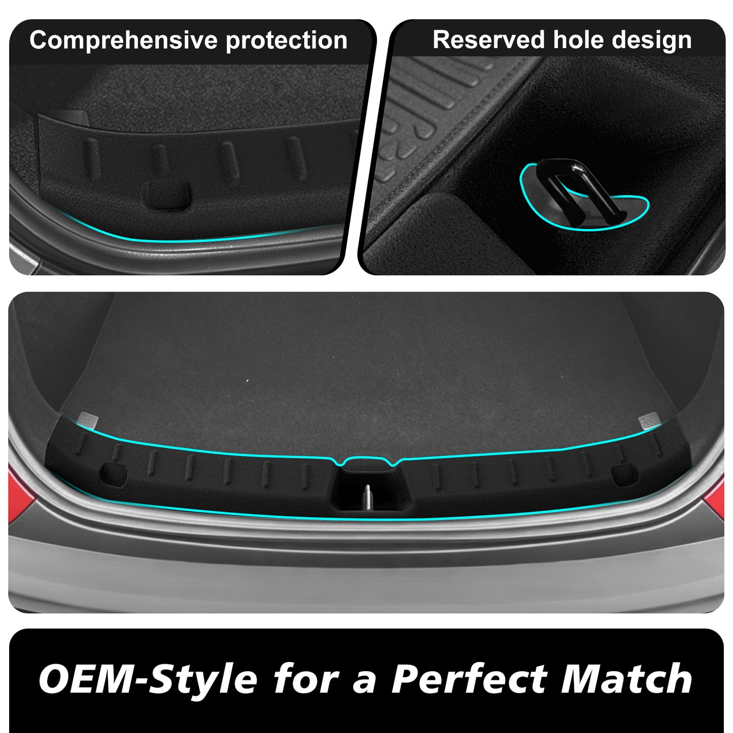 BestEvMod Rear Bumper & Trunk Sill Cover Protector for Tesla 2026+ Model YL