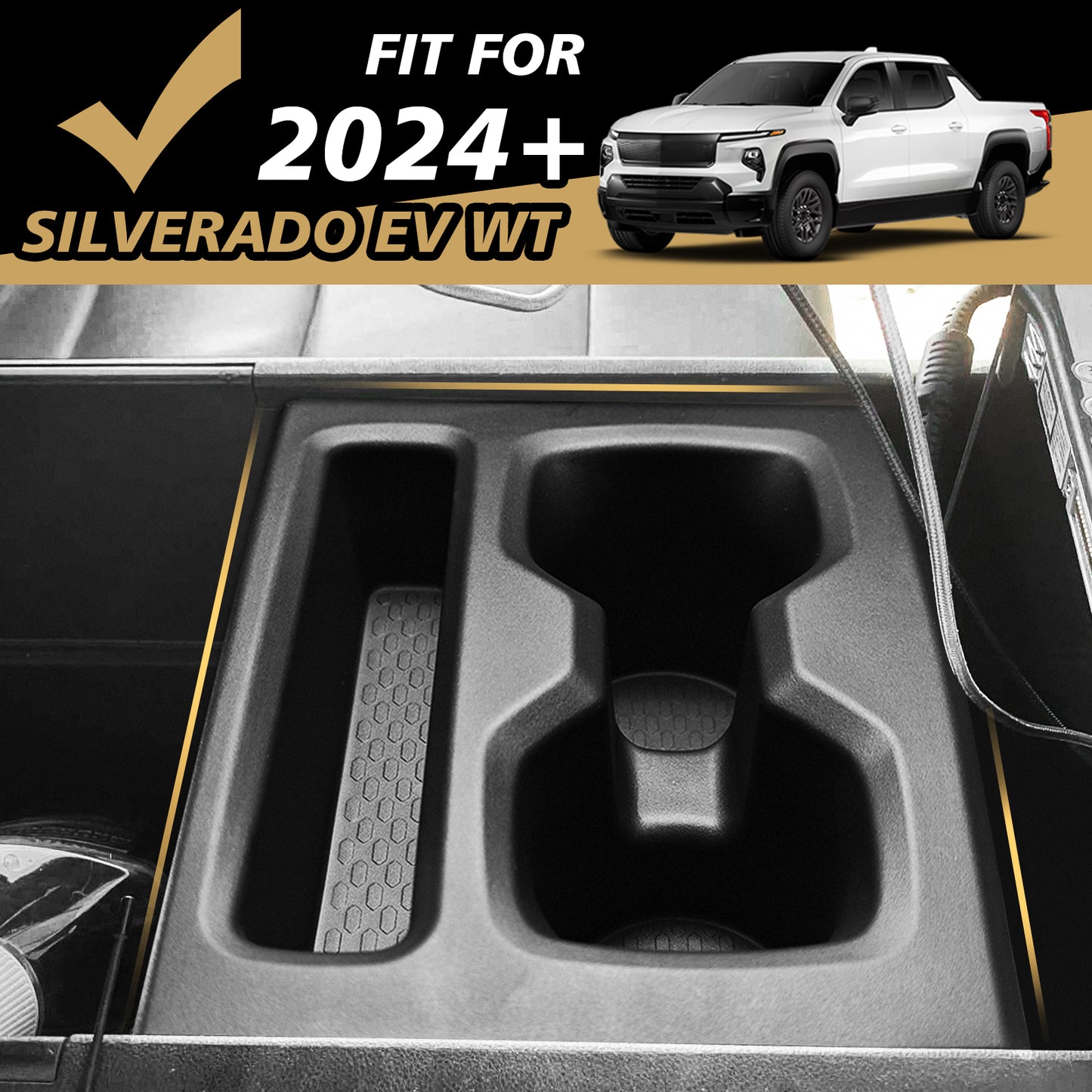 Center Console Cup Holder Insert for Silverado EV WT 2026 2025 2024